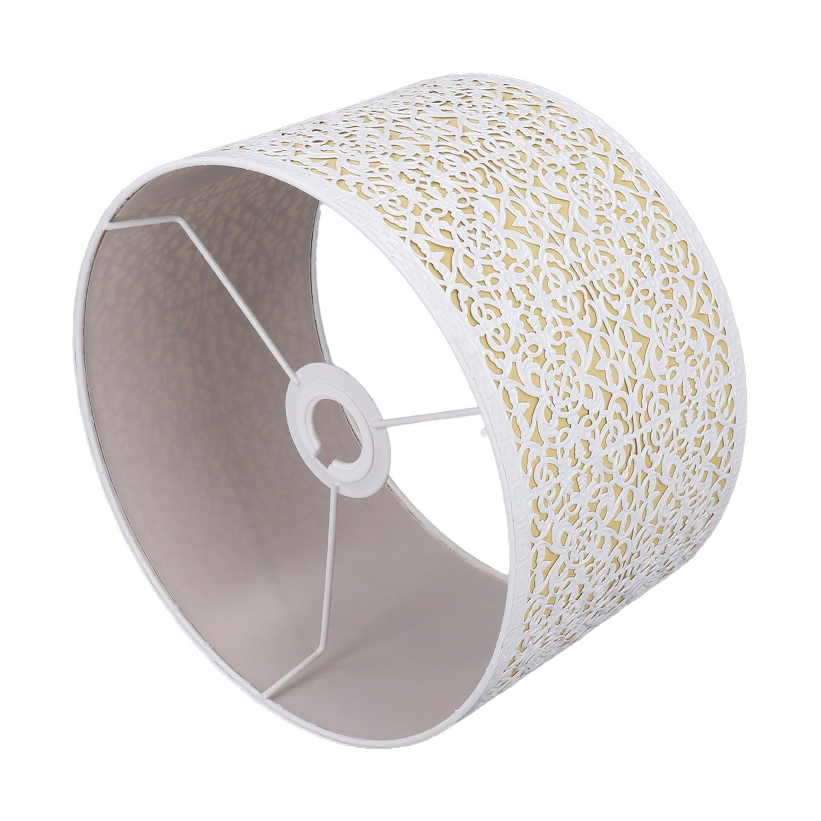 Metal Lampshade Hollow Out Table Light Shade for E27 E14 Caliber Lamp Holder Copper Coin Flower White Yellow Lining - Image 4