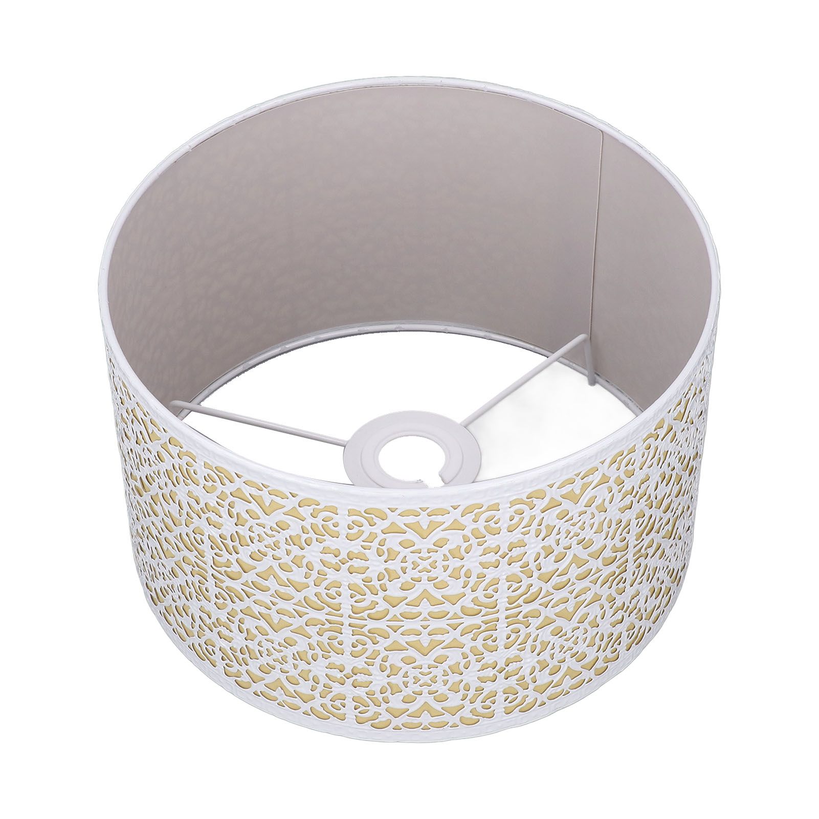 Metal Lampshade Hollow Out Table Light Shade for E27 E14 Caliber Lamp Holder Copper Coin Flower White Yellow Lining - Image 5
