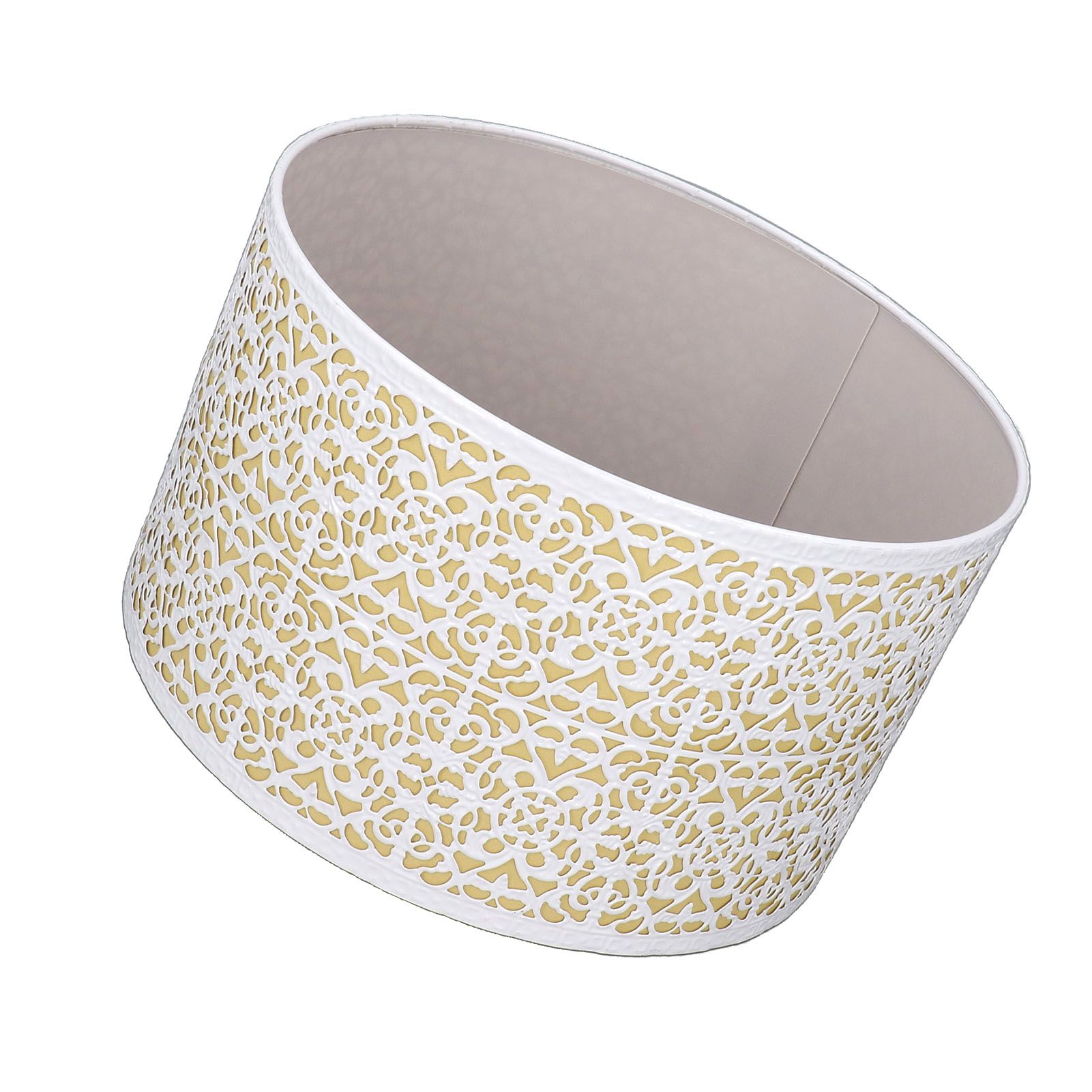 Metal Lampshade Hollow Out Table Light Shade for E27 E14 Caliber Lamp Holder Copper Coin Flower White Yellow Lining - Image 8