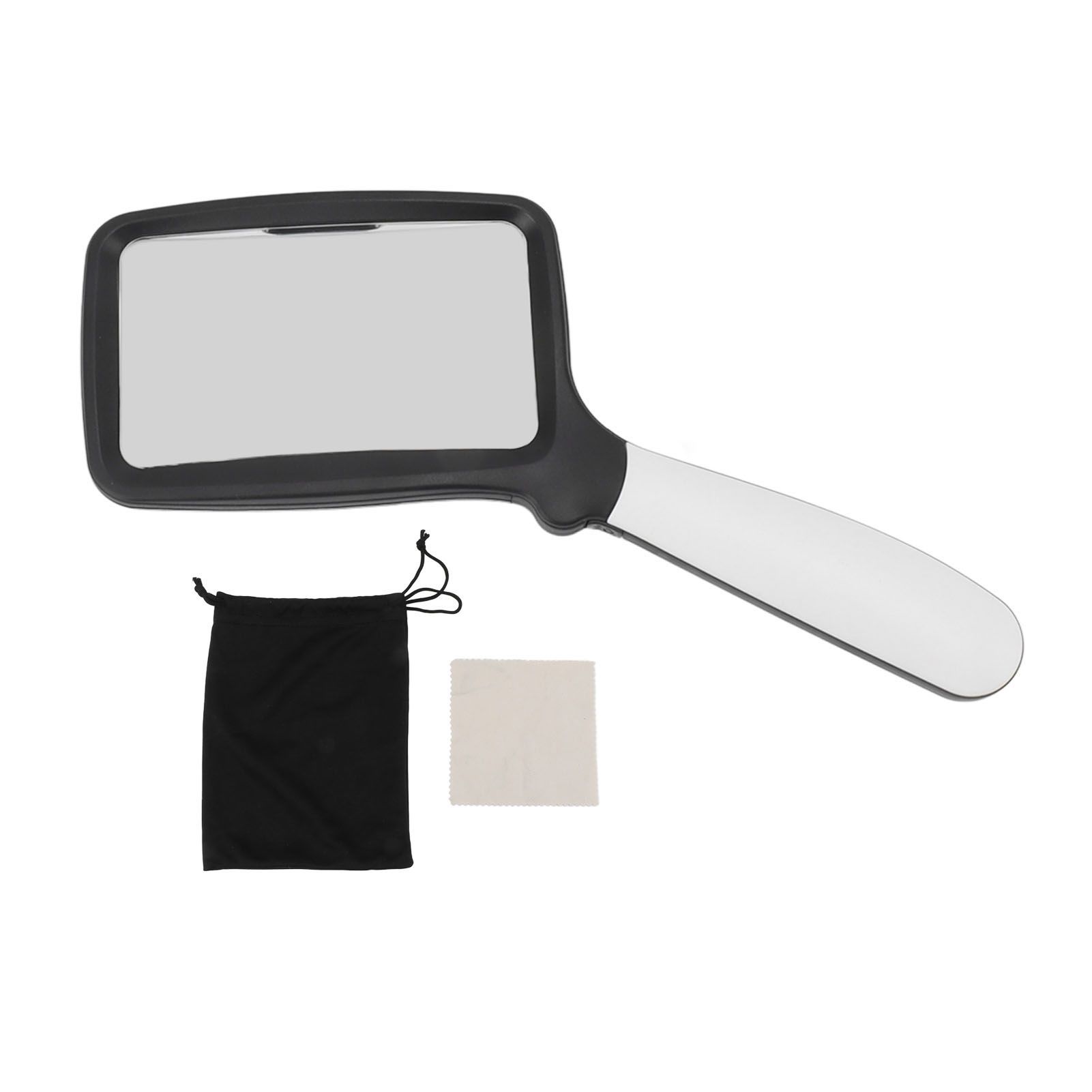 Folding Handheld Magnifying Glass with Light 5 LEDs 3X Large Rectangle Reading Magnifier with Dimmable LED for Seniors - Image 1