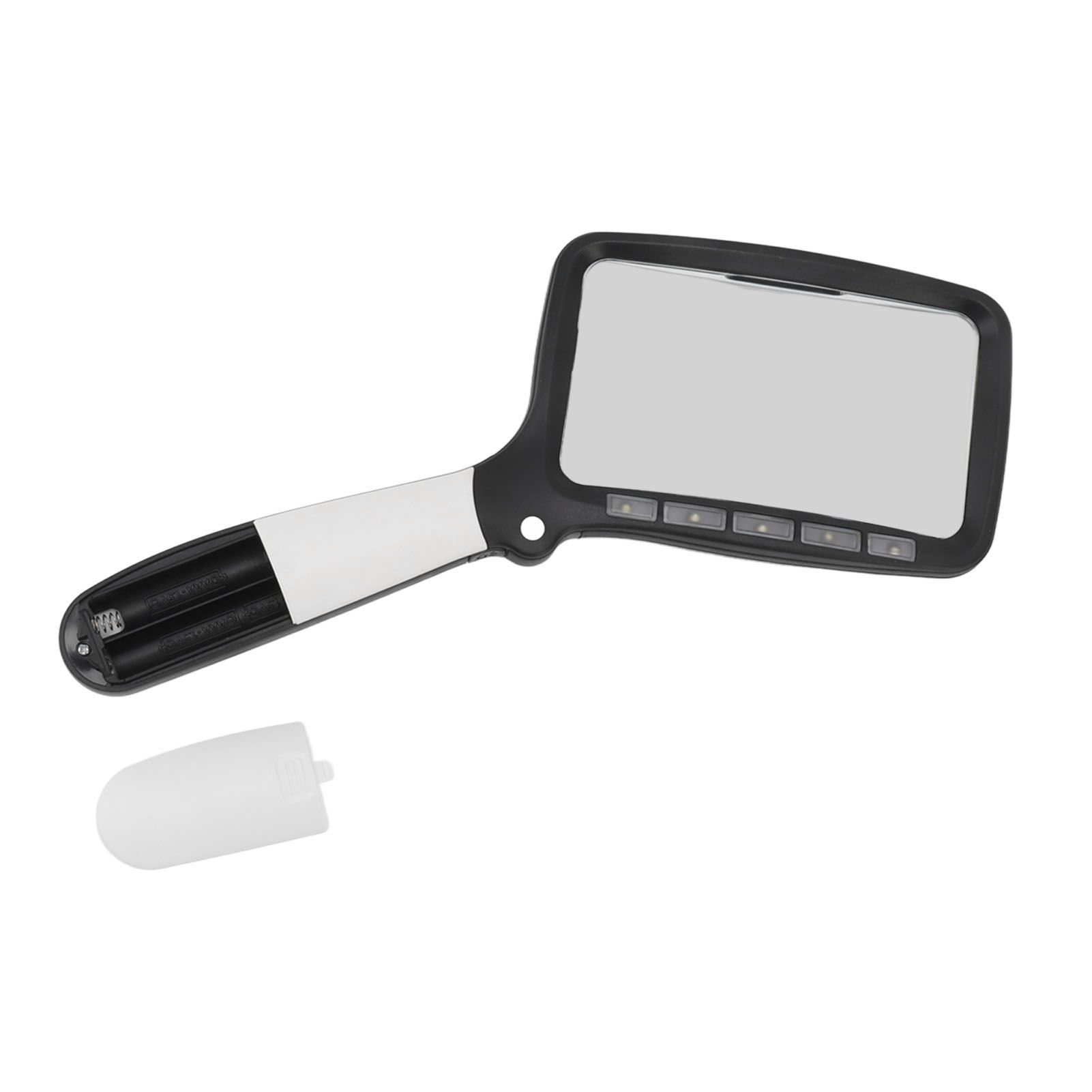 Folding Handheld Magnifying Glass with Light 5 LEDs 3X Large Rectangle Reading Magnifier with Dimmable LED for Seniors - Image 2