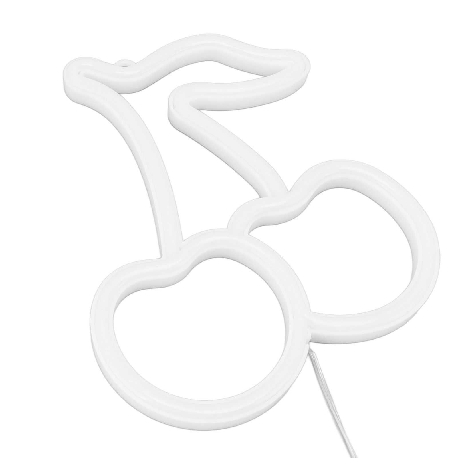 LED Neon Night Light Lamp USB Powered Decorative Wall Fruit Neon Sign Light for Wedding Party Red Lighting Cherry Shape - Image 2