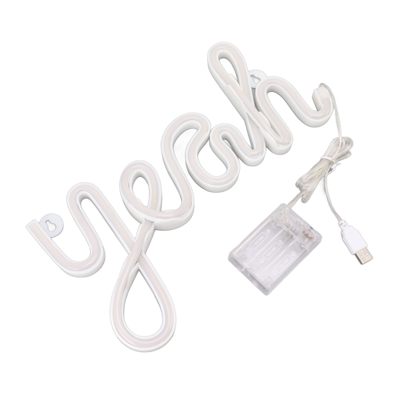 LED Neon Sign Yeah Shape Wall Decor Neon Night Light Uniform Soft Lighting LED Sign Warm White - Image 3