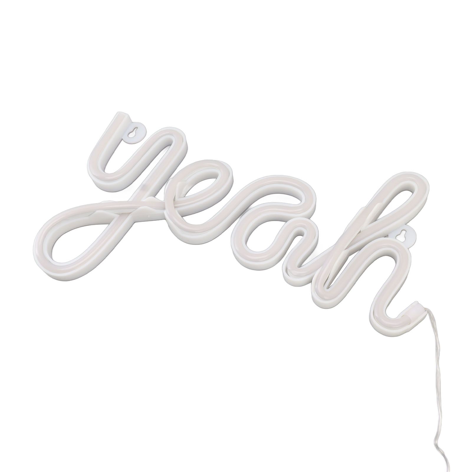 LED Neon Sign Yeah Shape Wall Decor Neon Night Light Uniform Soft Lighting LED Sign Warm White - Image 7
