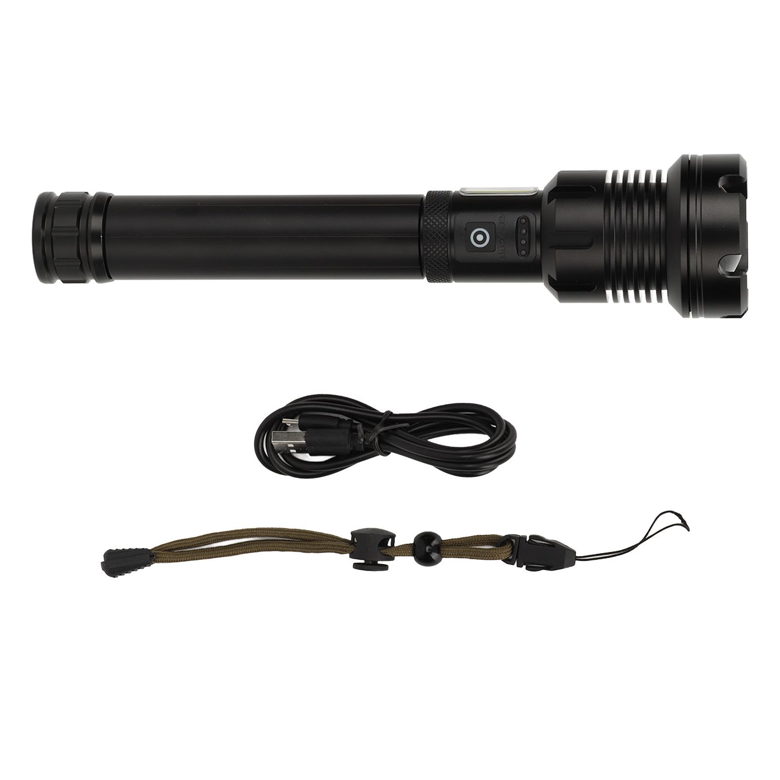 LED Flashlight with COB USB Charging Zoomable Telescopic Flashlight Red White Portable Light - Image 1