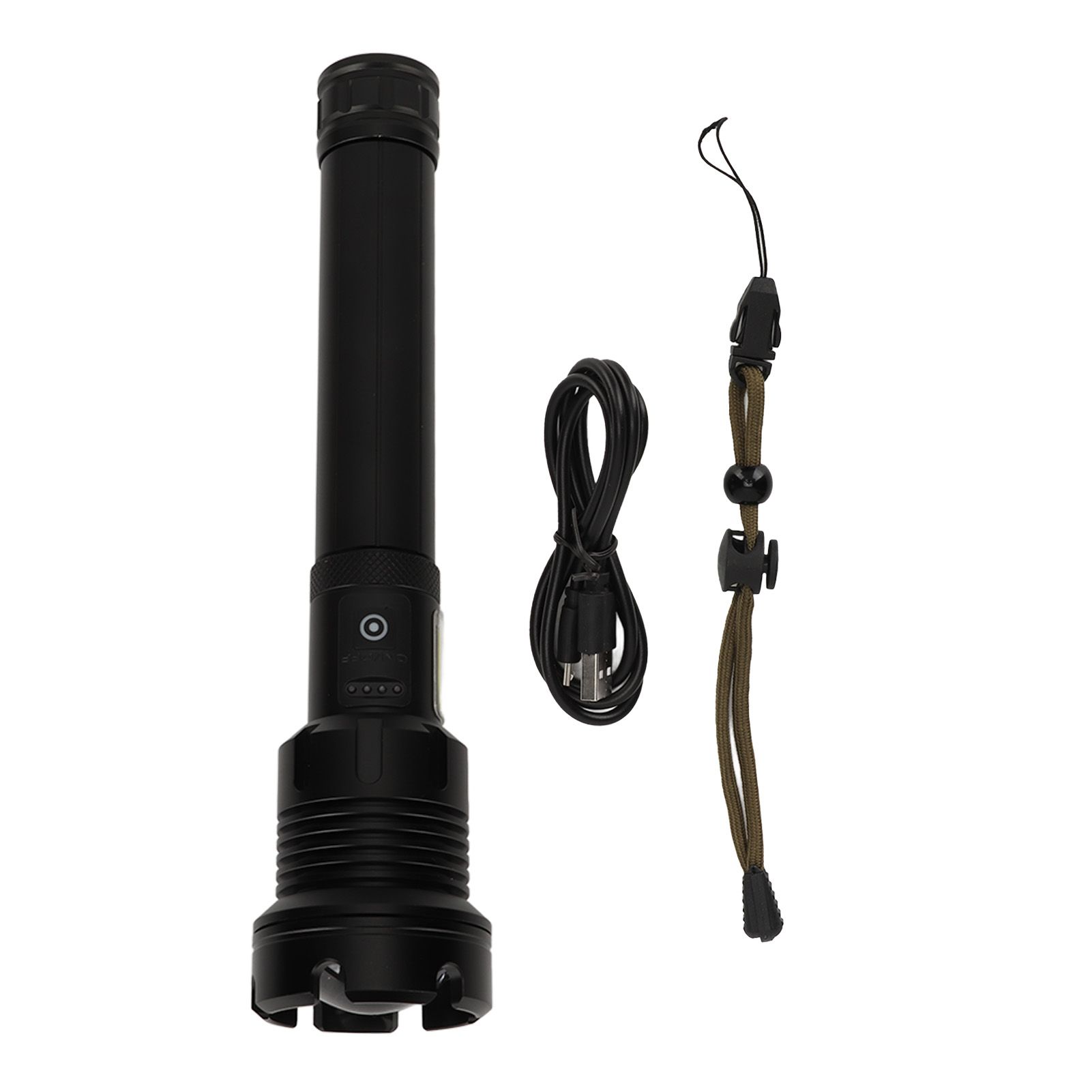 LED Flashlight with COB USB Charging Zoomable Telescopic Flashlight Red White Portable Light - Image 3