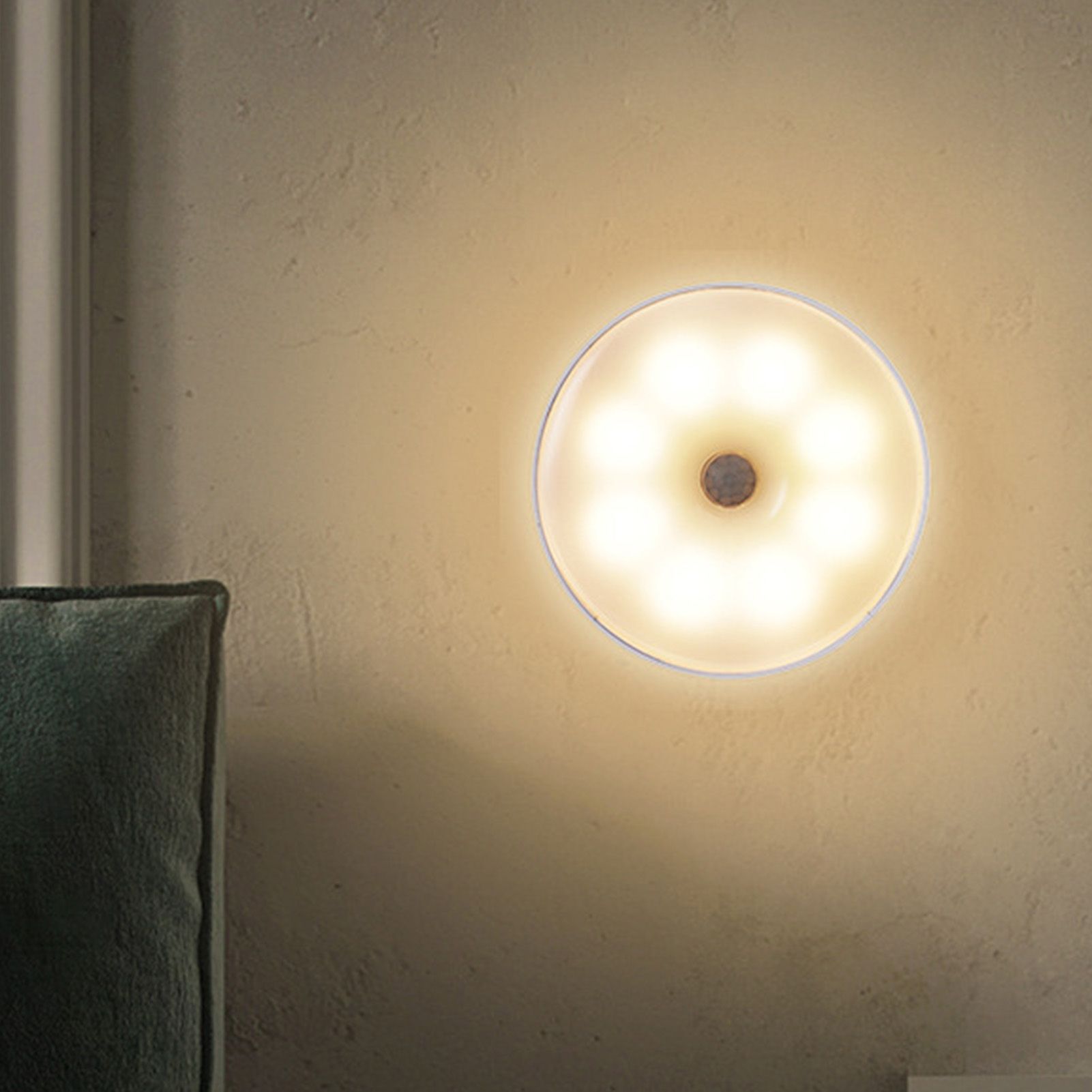 4Pcs Motion Sensor Night Light Rechargeable LED Lamp Auto On Off Warm White Lighting for Home - Image 6