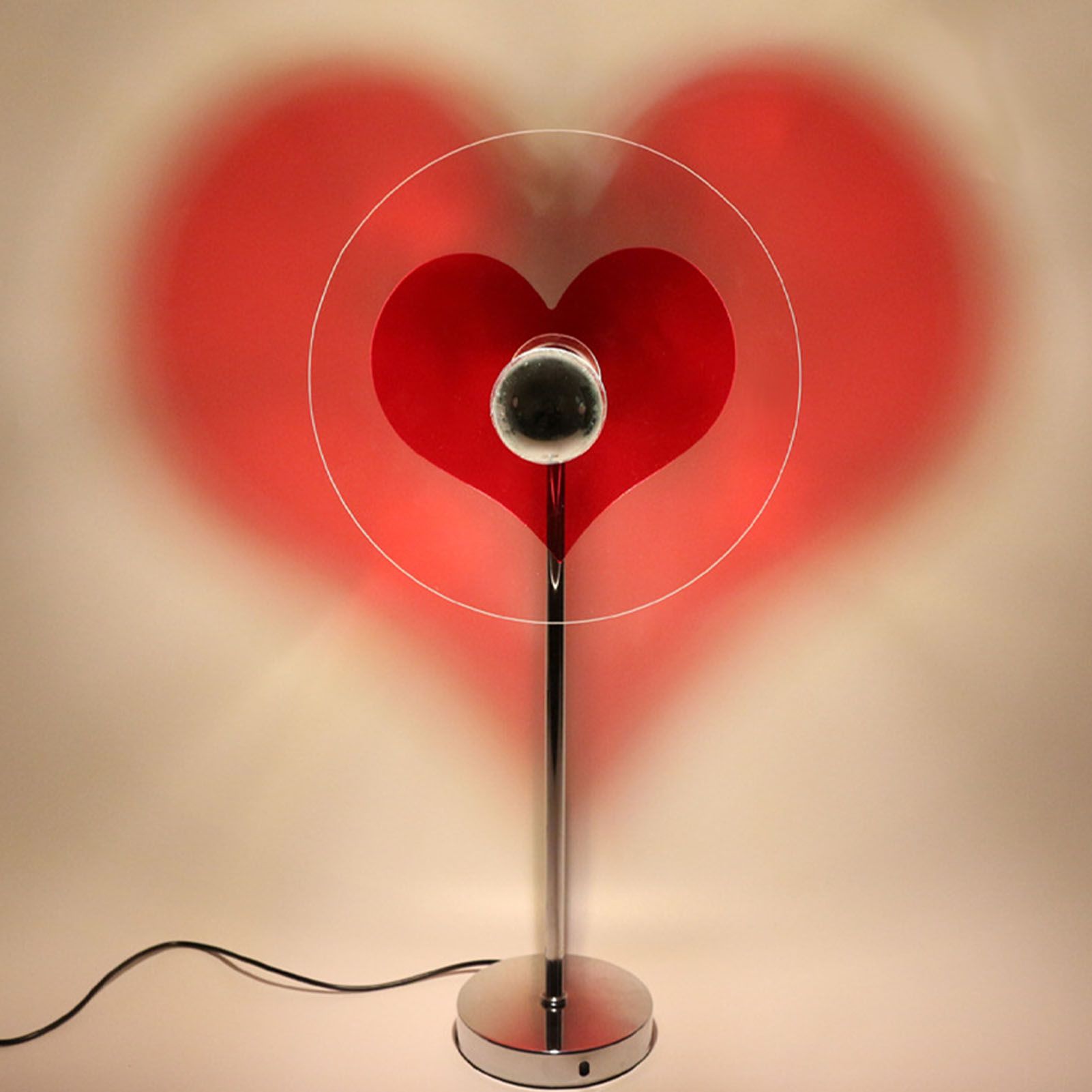 Heart Shaped Projection Table Lamp 4W Sweet Warm 360 Degree Rotatable Decorative Ambient Light - Image 8