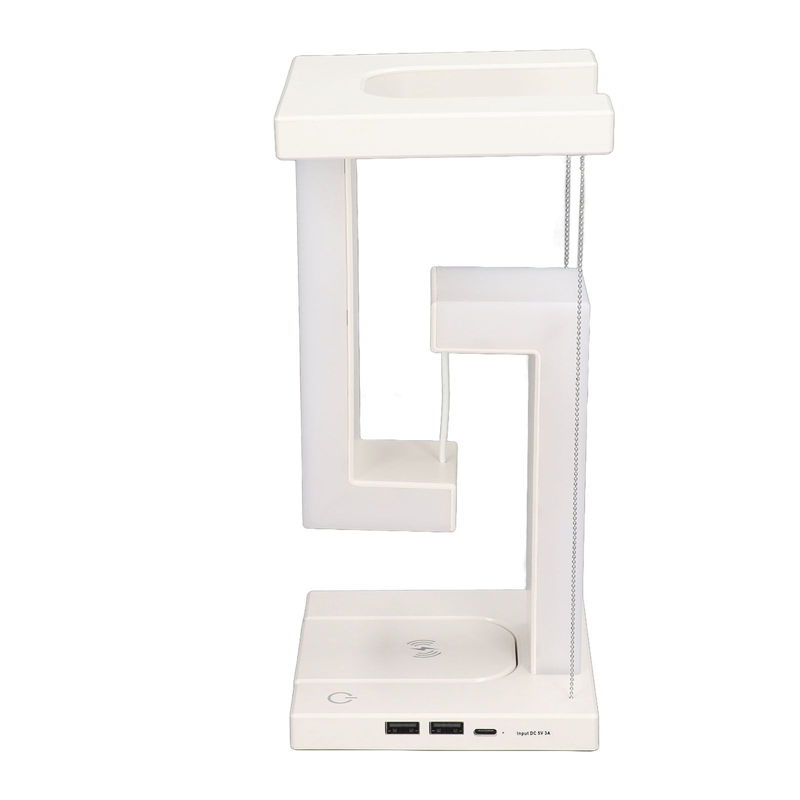 Magnetic Levitation Night Light 3 Gears Touching Switch LED Table Lamp with Phone Wireless Charging White - Image 2