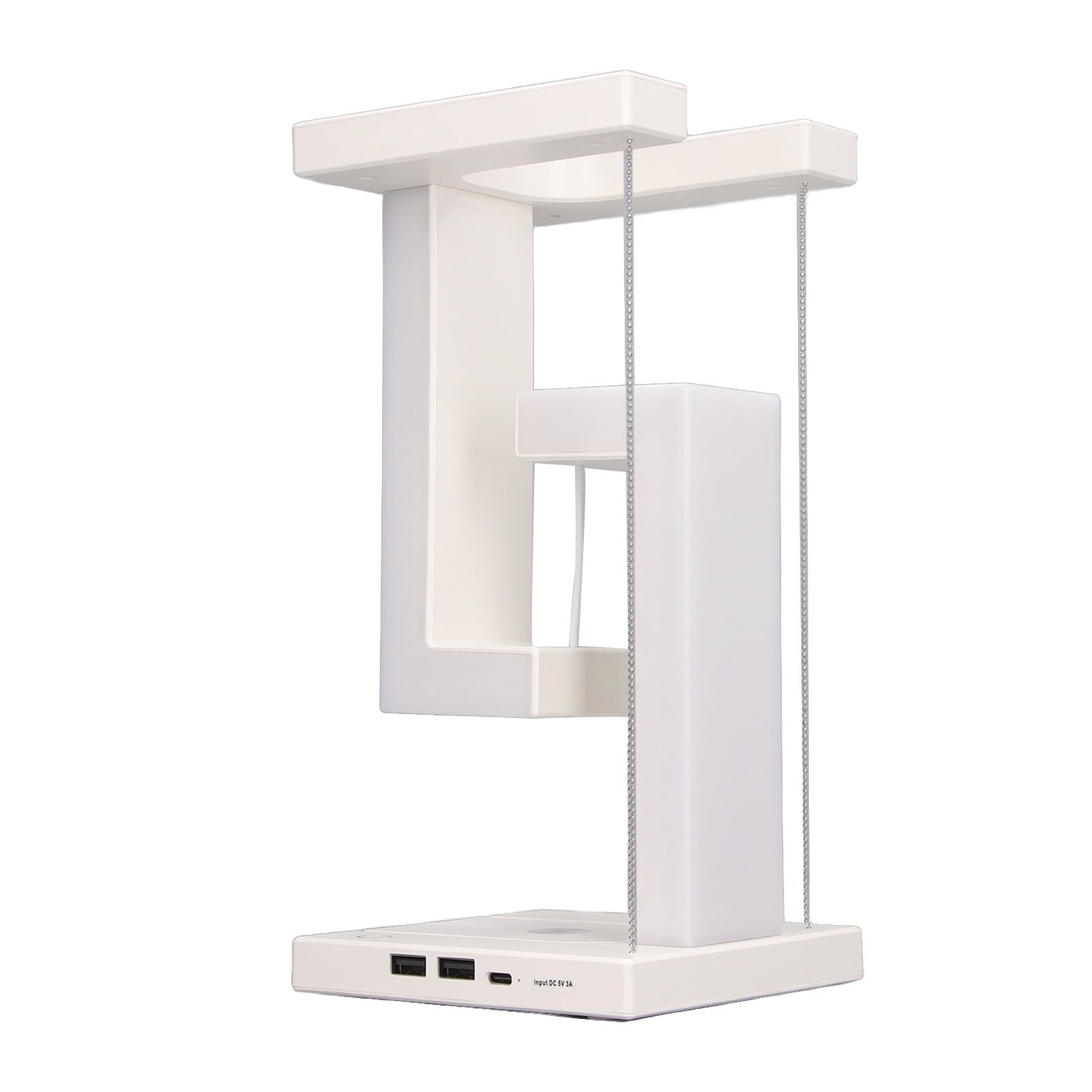 Magnetic Levitation Night Light 3 Gears Touching Switch LED Table Lamp with Phone Wireless Charging White - Image 6
