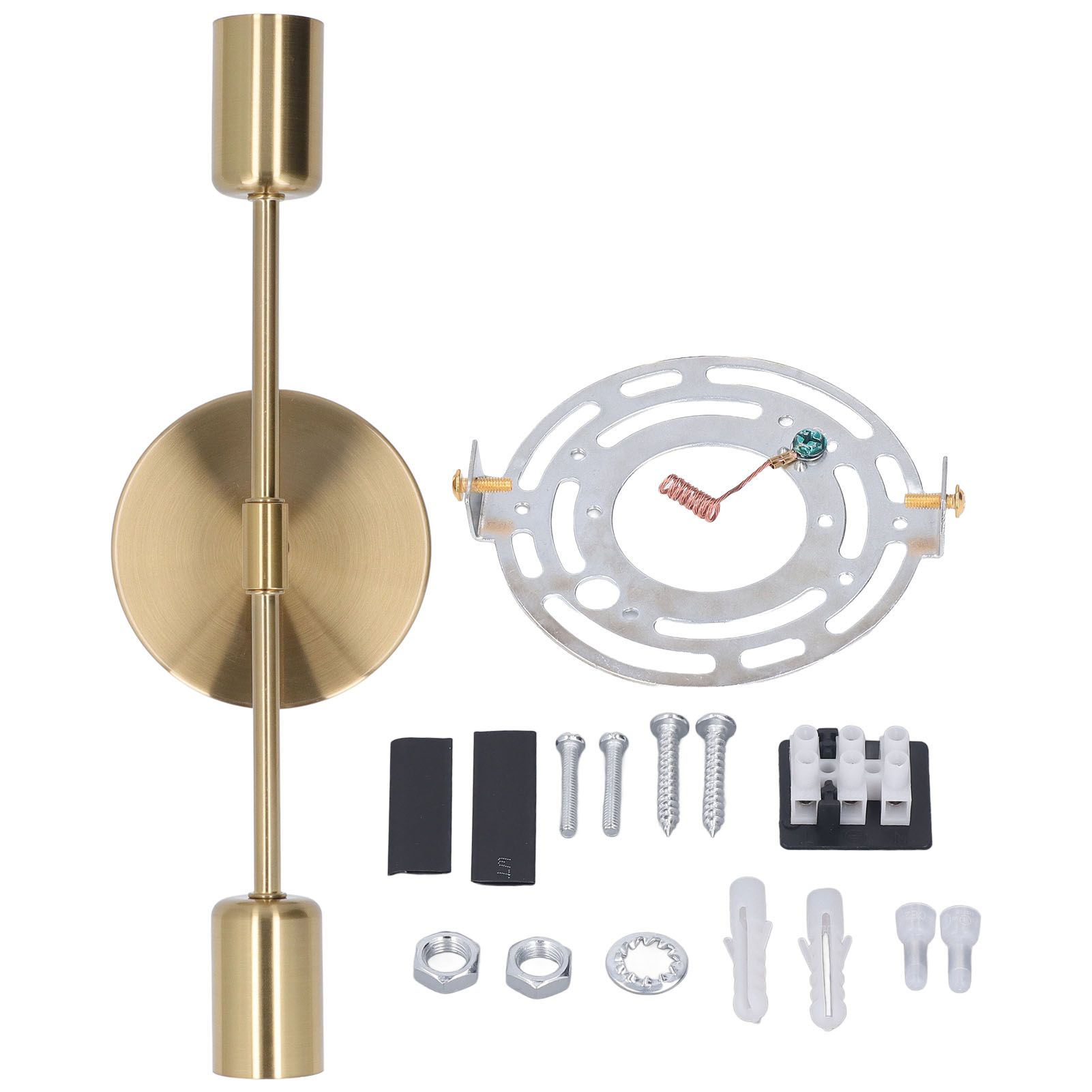 Double Wall Light Base E27 E26 Rust Proof Vintage Wall Lamp Bulb Holder for Living Room Bathroom Gold 85‑265V - Image 1