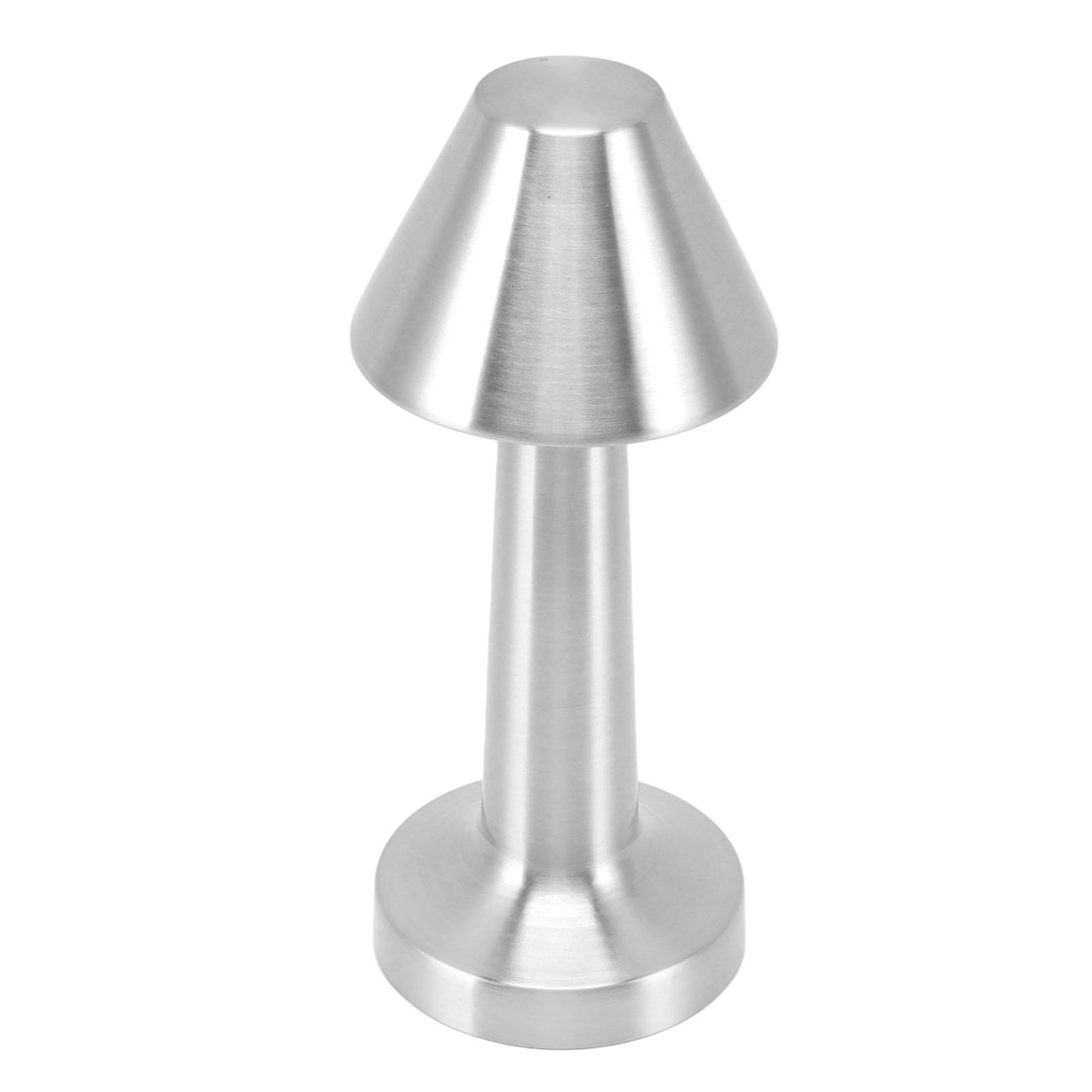 LED Table Lamp 3W 3 Colors Stepless Dimming USB Rechargeable Cordless LED Bedside Light Silver - Image 3