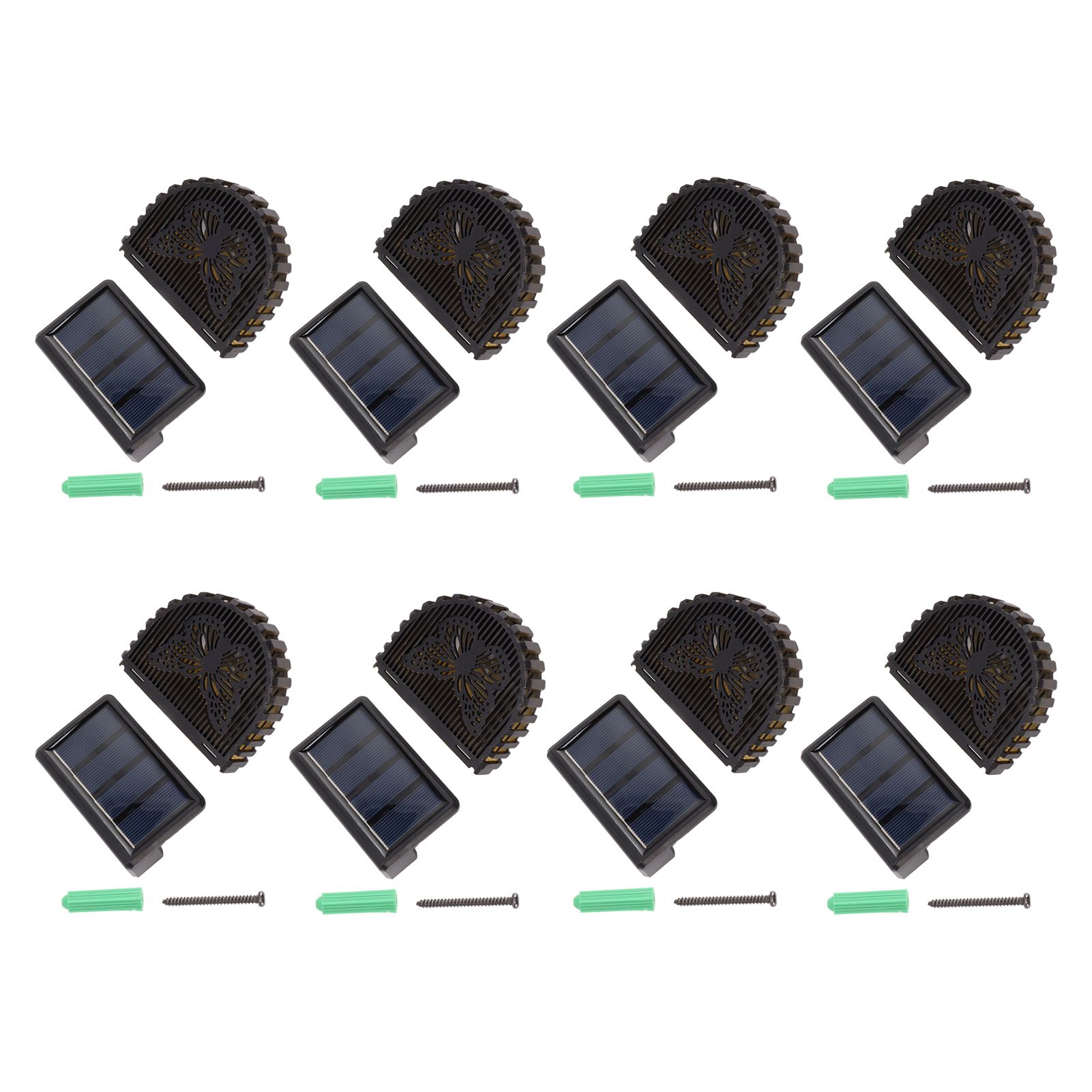 8 Sets Solar Panel Lamp LED Decorative Wall Light for Outdoor Courtyard Terrace Built in Battery - Image 2