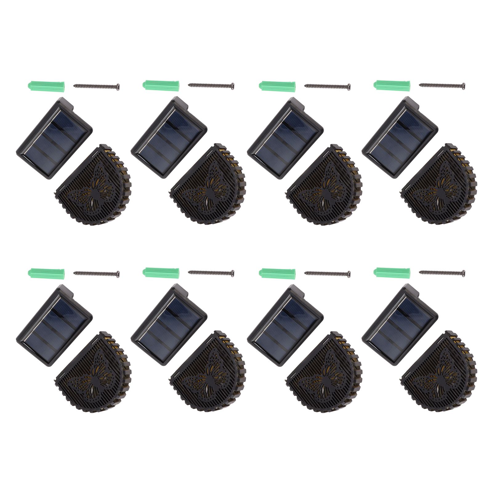 8 Sets Solar Panel Lamp LED Decorative Wall Light for Outdoor Courtyard Terrace Built in Battery - Image 3