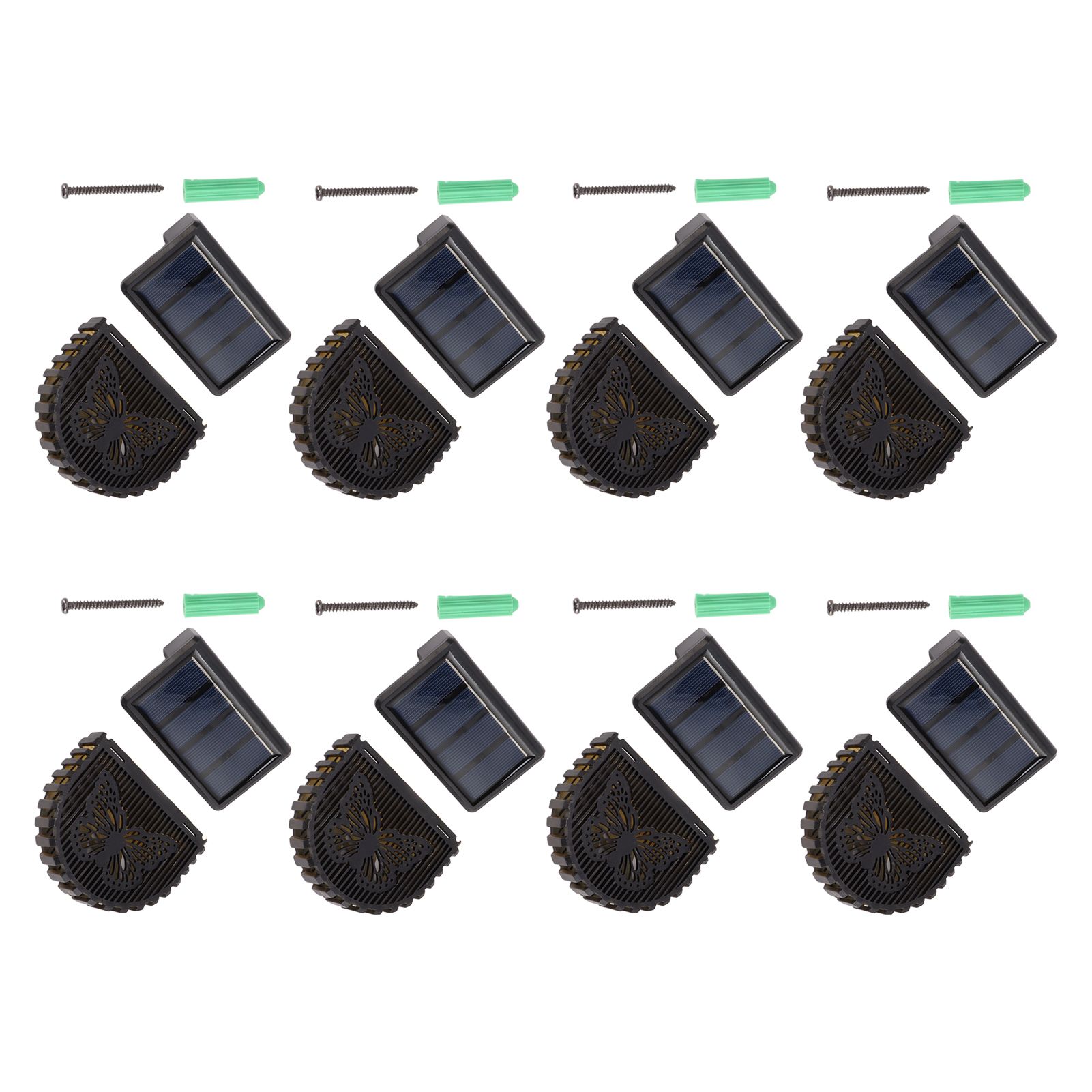 8 Sets Solar Panel Lamp LED Decorative Wall Light for Outdoor Courtyard Terrace Built in Battery - Image 4