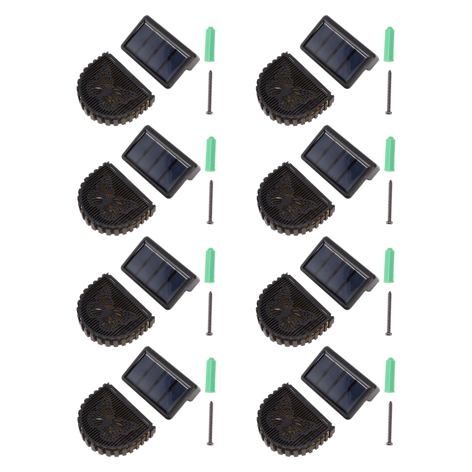 8 Sets Solar Panel Lamp LED Decorative Wall Light for Outdoor Courtyard Terrace Built in Battery - Image 5