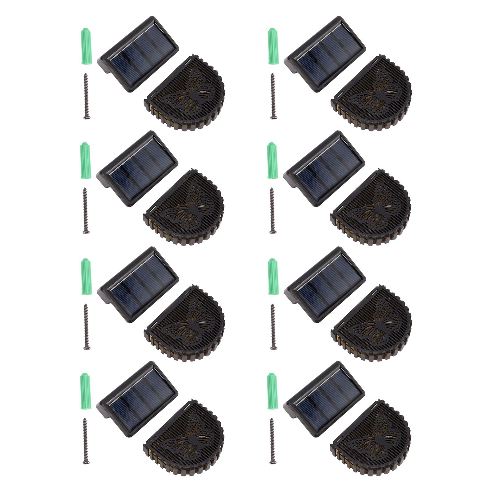 8 Sets Solar Panel Lamp LED Decorative Wall Light for Outdoor Courtyard Terrace Built in Battery - Image 6