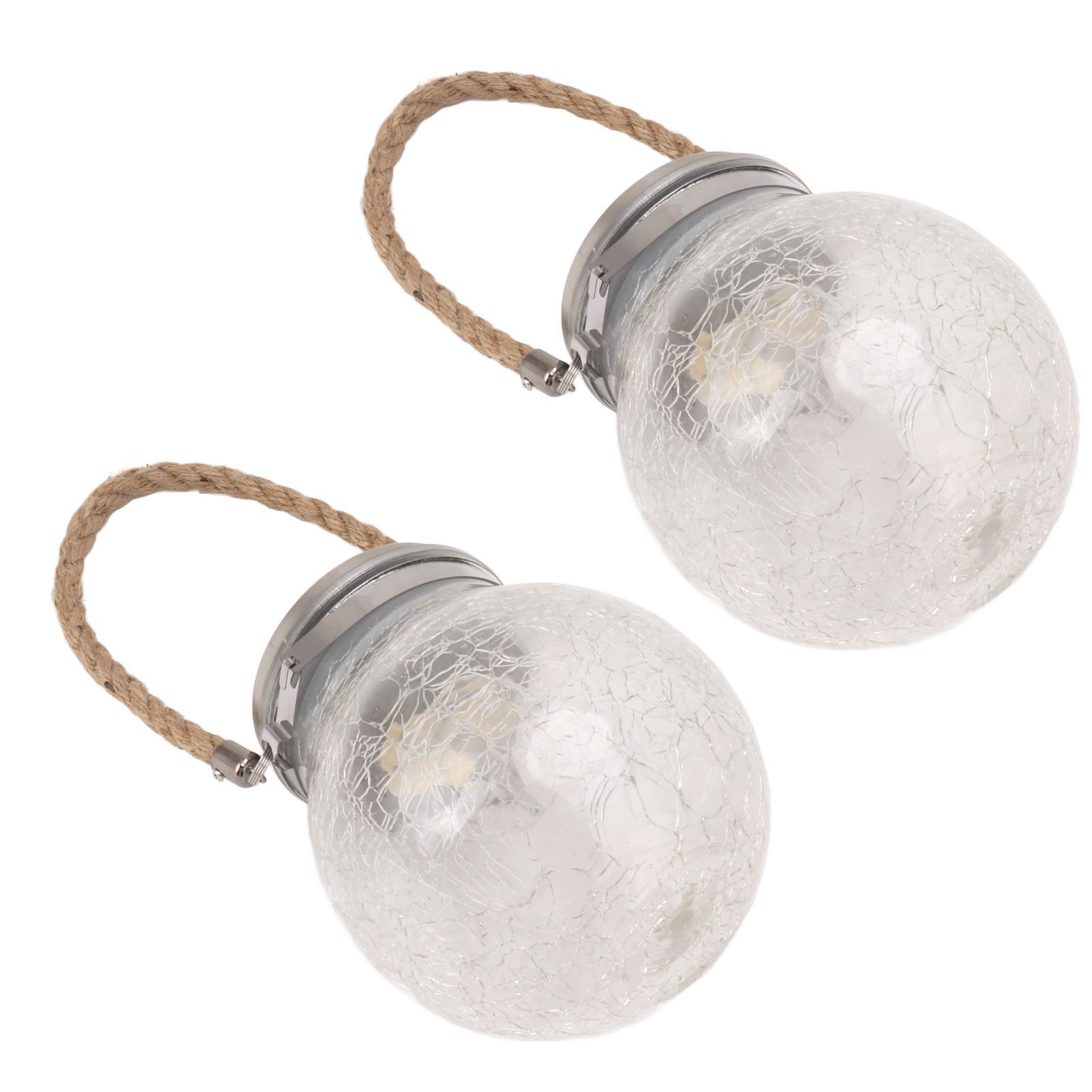 2Pcs Solar Glass Ball Waterproof Automatic LED Rotating Cracked Lantern Light for Lawn Terrace Outdoor - Image 2