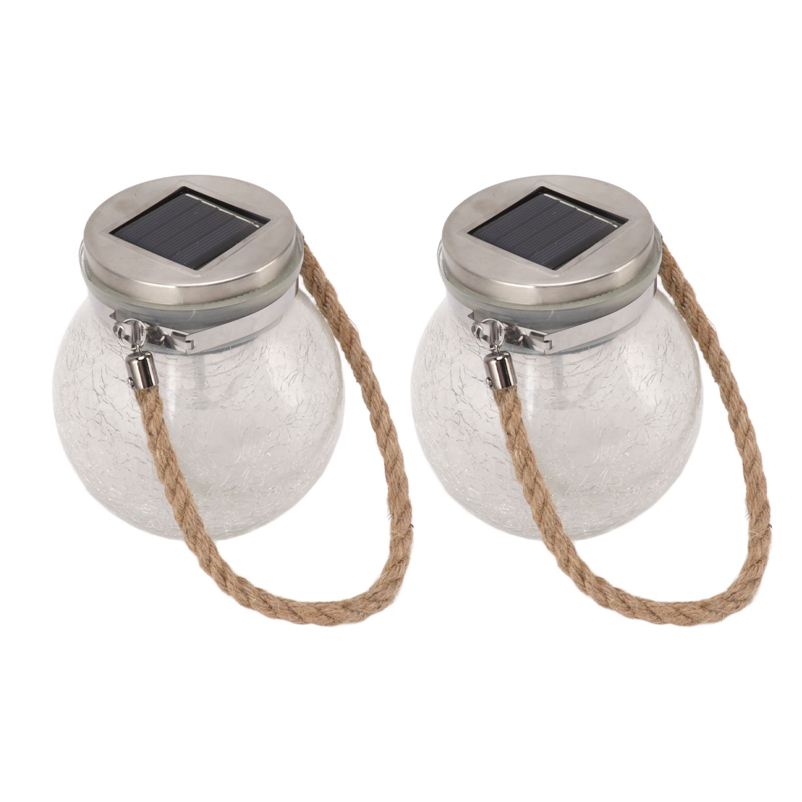 2Pcs Solar Glass Ball Waterproof Automatic LED Rotating Cracked Lantern Light for Lawn Terrace Outdoor - Image 3