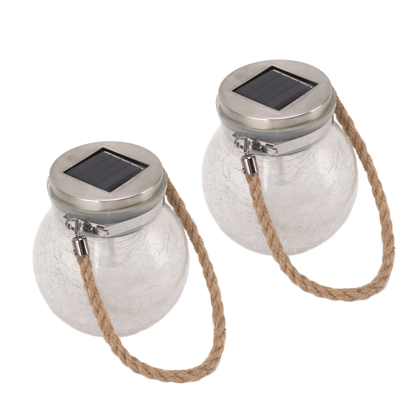 2Pcs Solar Glass Ball Waterproof Automatic LED Rotating Cracked Lantern Light for Lawn Terrace Outdoor - Image 4
