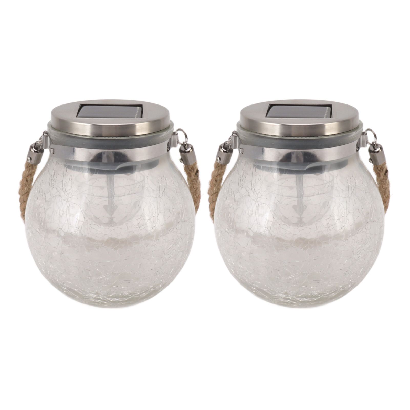 2Pcs Solar Glass Ball Waterproof Automatic LED Rotating Cracked Lantern Light for Lawn Terrace Outdoor - Image 5