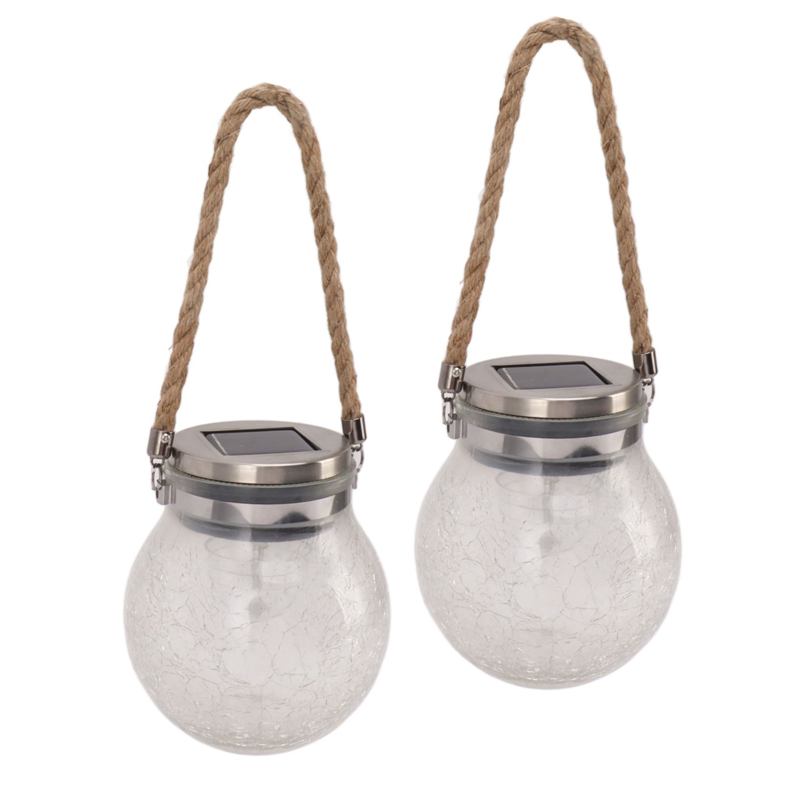 2Pcs Solar Glass Ball Waterproof Automatic LED Rotating Cracked Lantern Light for Lawn Terrace Outdoor - Image 7
