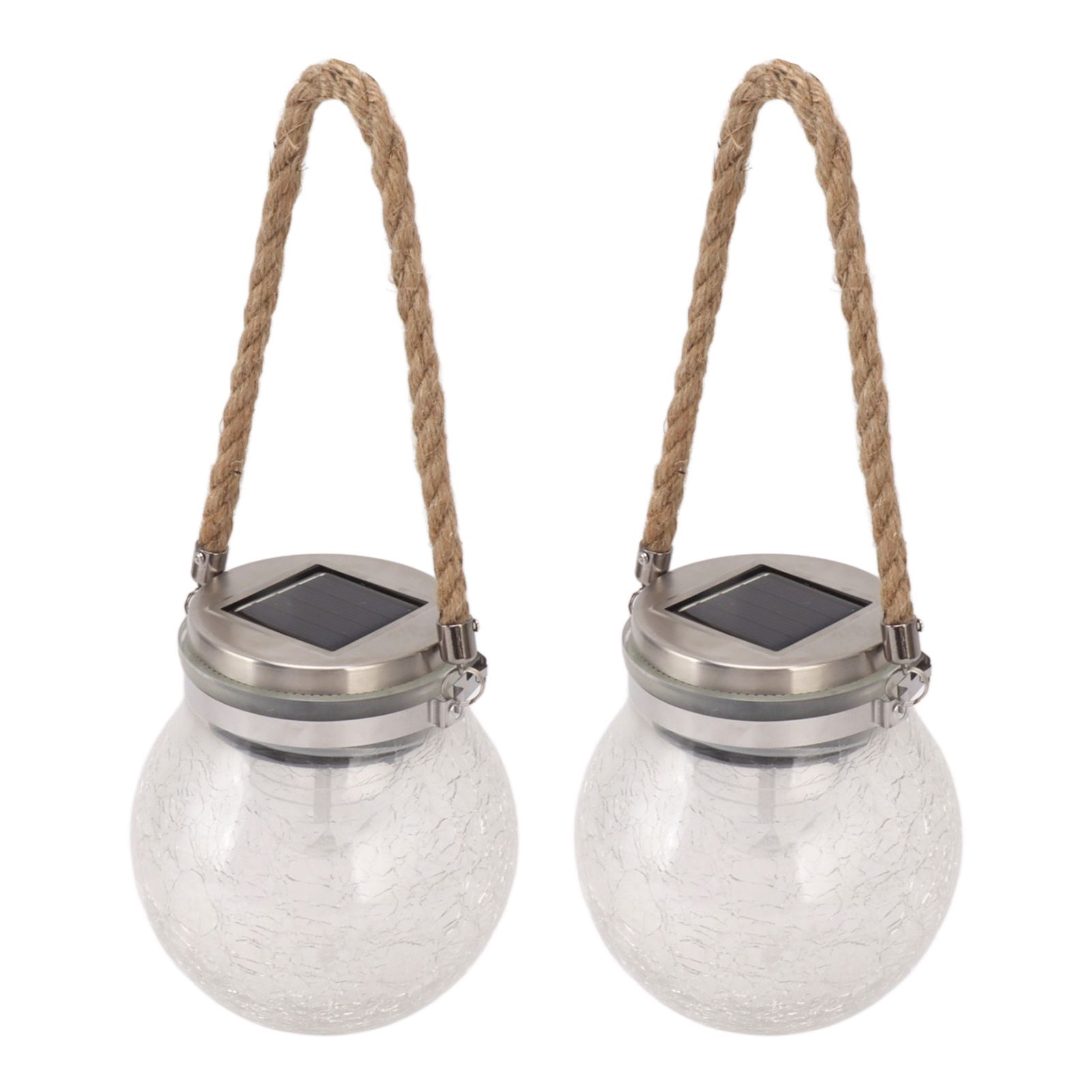 2Pcs Solar Glass Ball Waterproof Automatic LED Rotating Cracked Lantern Light for Lawn Terrace Outdoor - Image 8