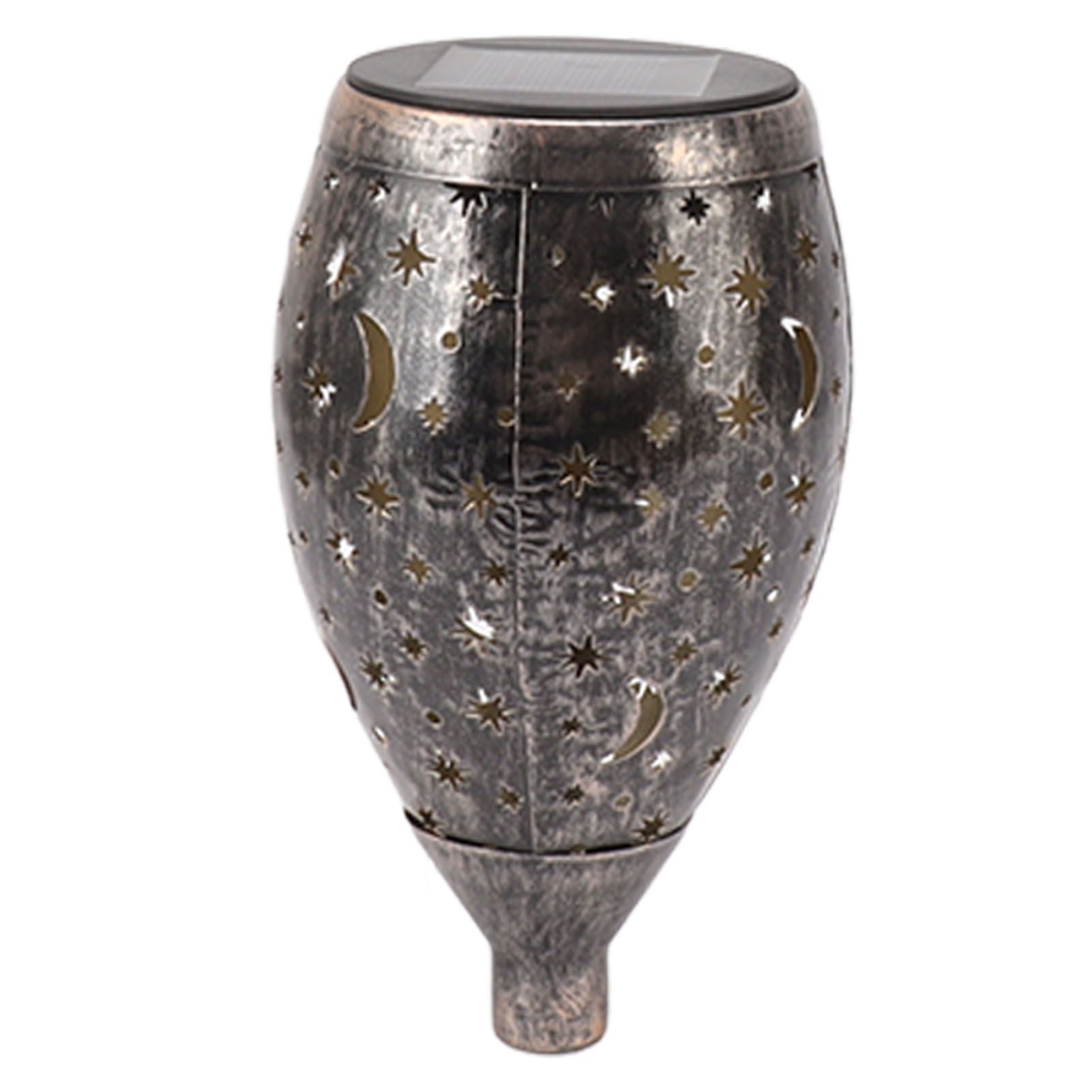 2PCS Solar Decorative Lantern 5730LED Pathway Light IP44 Waterproof Ground Insert Lamp with Moon Star Hollow Pattern for Walkway Backyard Landscape - Image 8