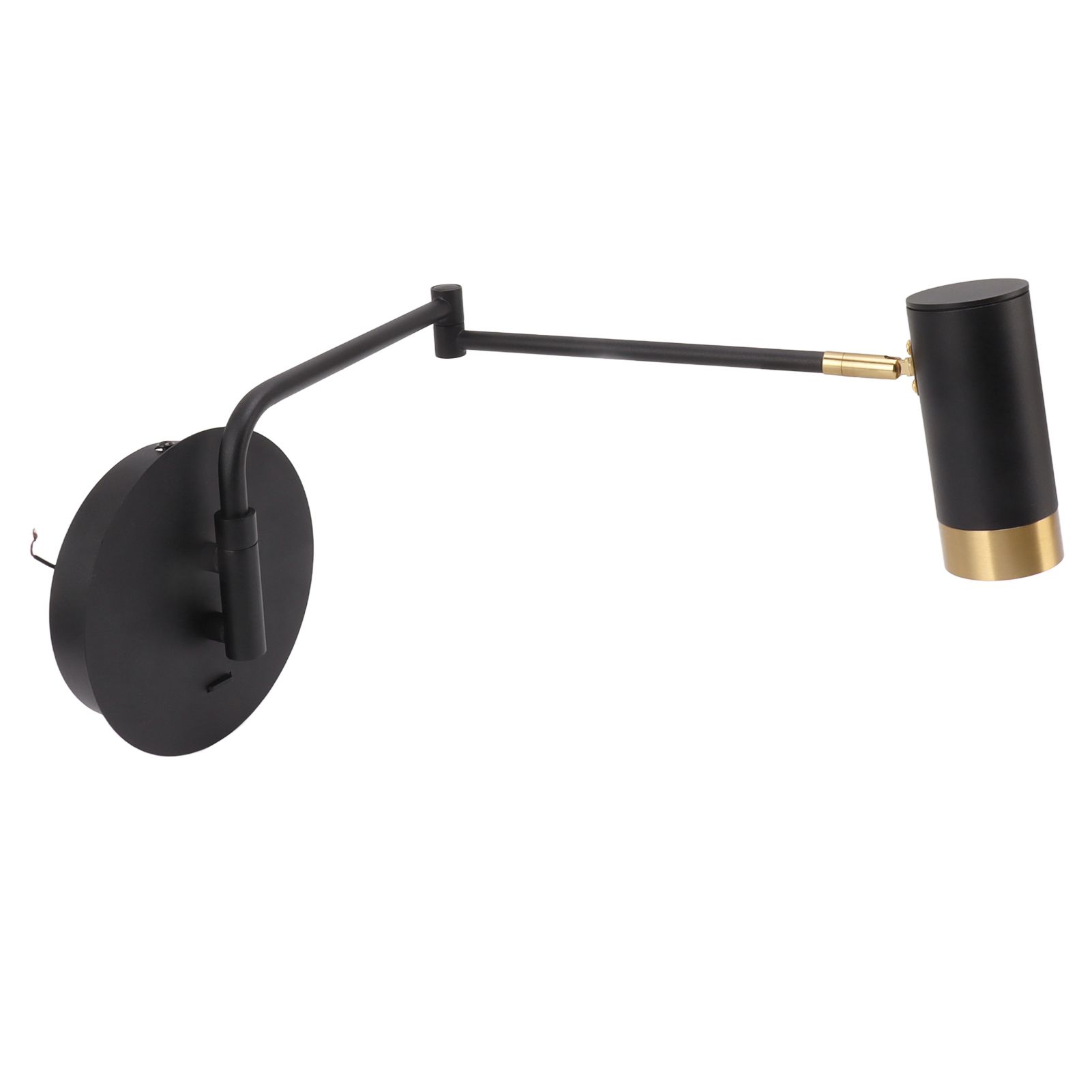 Swing Arm Wall Lamp Wall Mounted Bedside Lamps with Adjustable Swing Arms for Bedroom Living Room Reading Black - Image 5