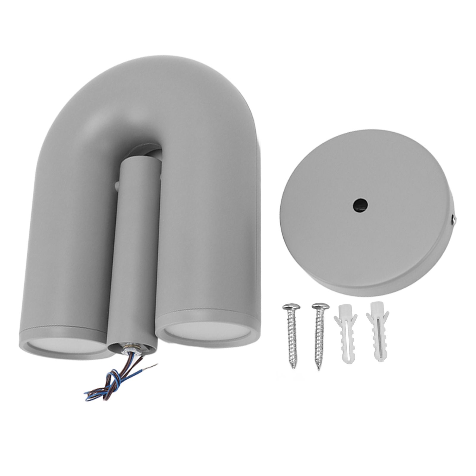 U Shape Wall Lamp Iron ABS Nordic Modern Warm Light Decorative Wall Mounted U Shape Lantern for Hotel Hallway 85 to 265V Grey - Image 1
