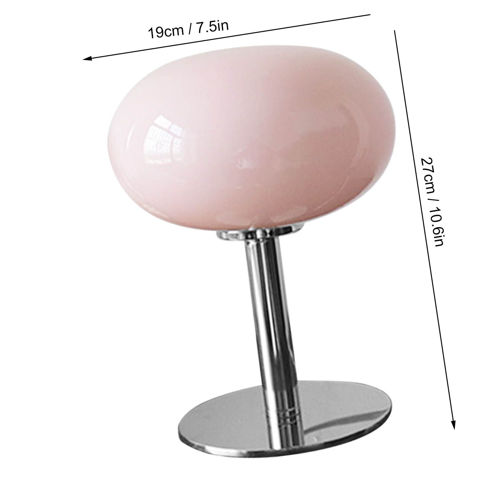 Bedside Table Lamp Iron Base Cute Shape Simple Modern Elegant Nightstand Lamp for Home Button Switch Pink - Image 4