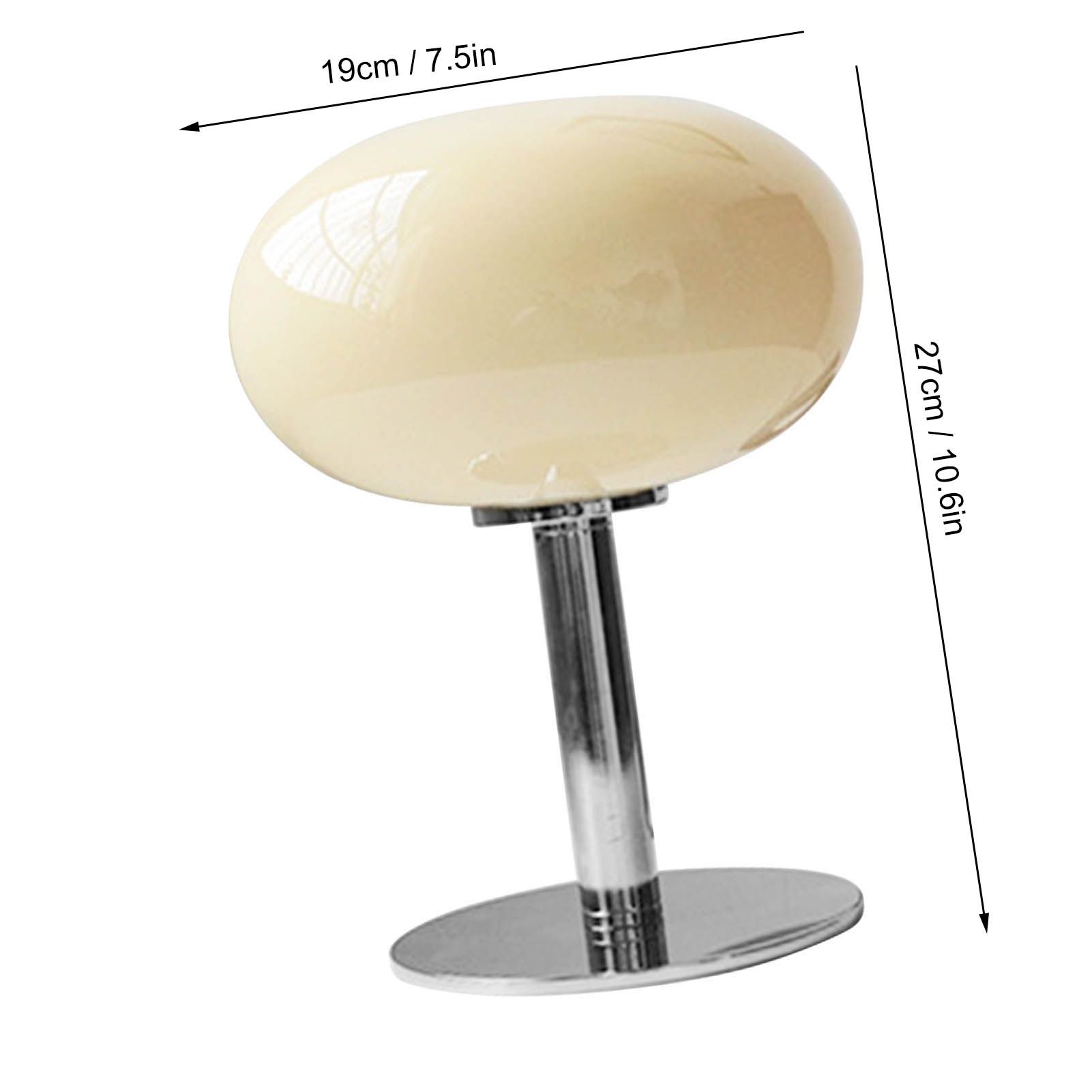 Bedside Table Lamp Iron Base Cute Shape Simple Modern Elegant Nightstand Lamp for Home Button Switch Beige - Image 4