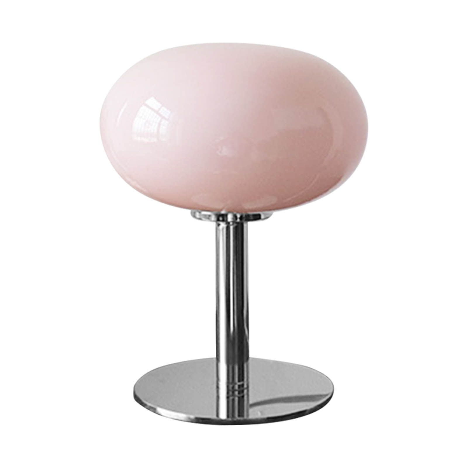 Bedside Table Lamp Iron Base Cute Shape Simple Modern Elegant Nightstand Lamp for Home USB Button Switch Pink - Image 1