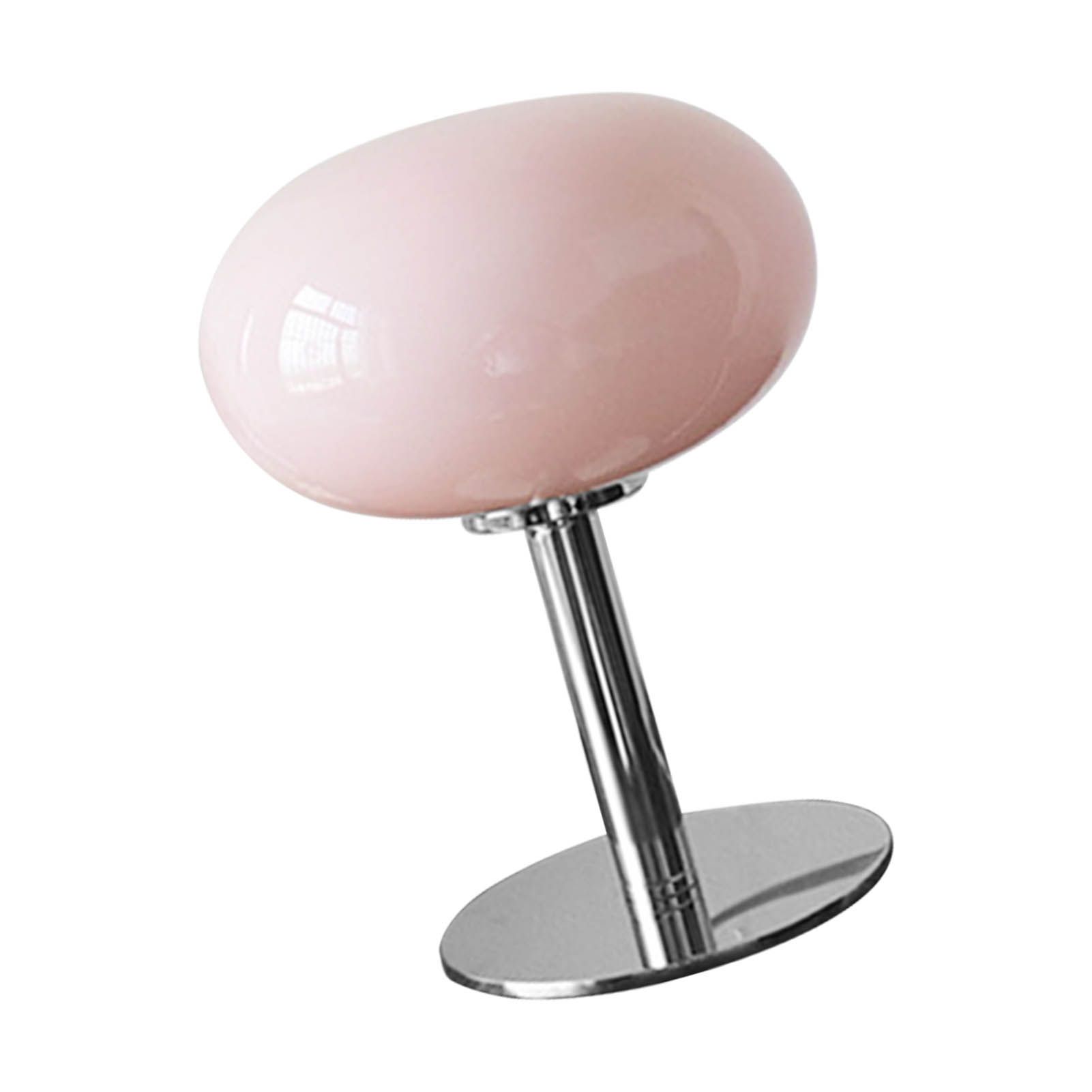 Bedside Table Lamp Iron Base Cute Shape Simple Modern Elegant Nightstand Lamp for Home USB Button Switch Pink - Image 2