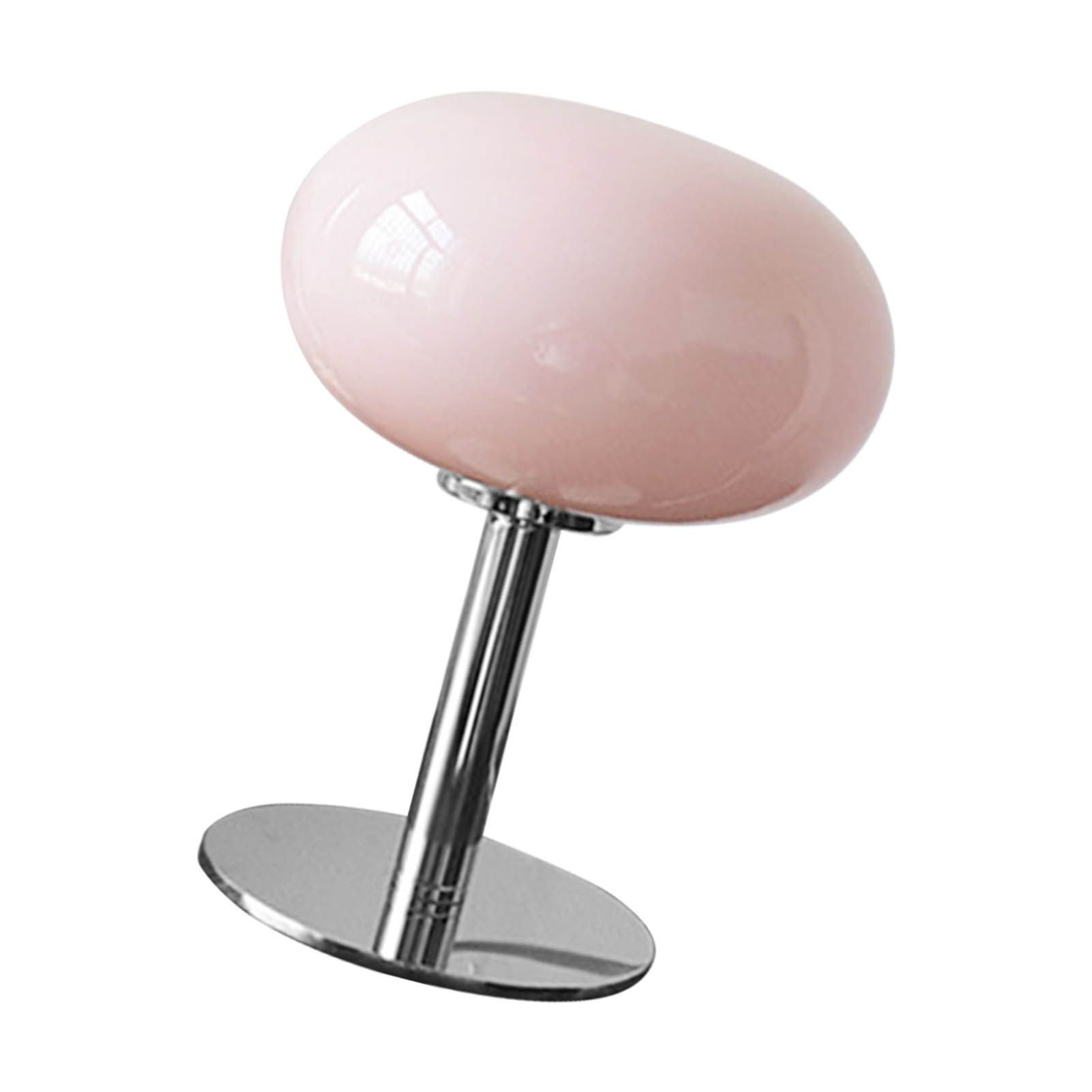 Bedside Table Lamp Iron Base Cute Shape Simple Modern Elegant Nightstand Lamp for Home USB Button Switch Pink - Image 3