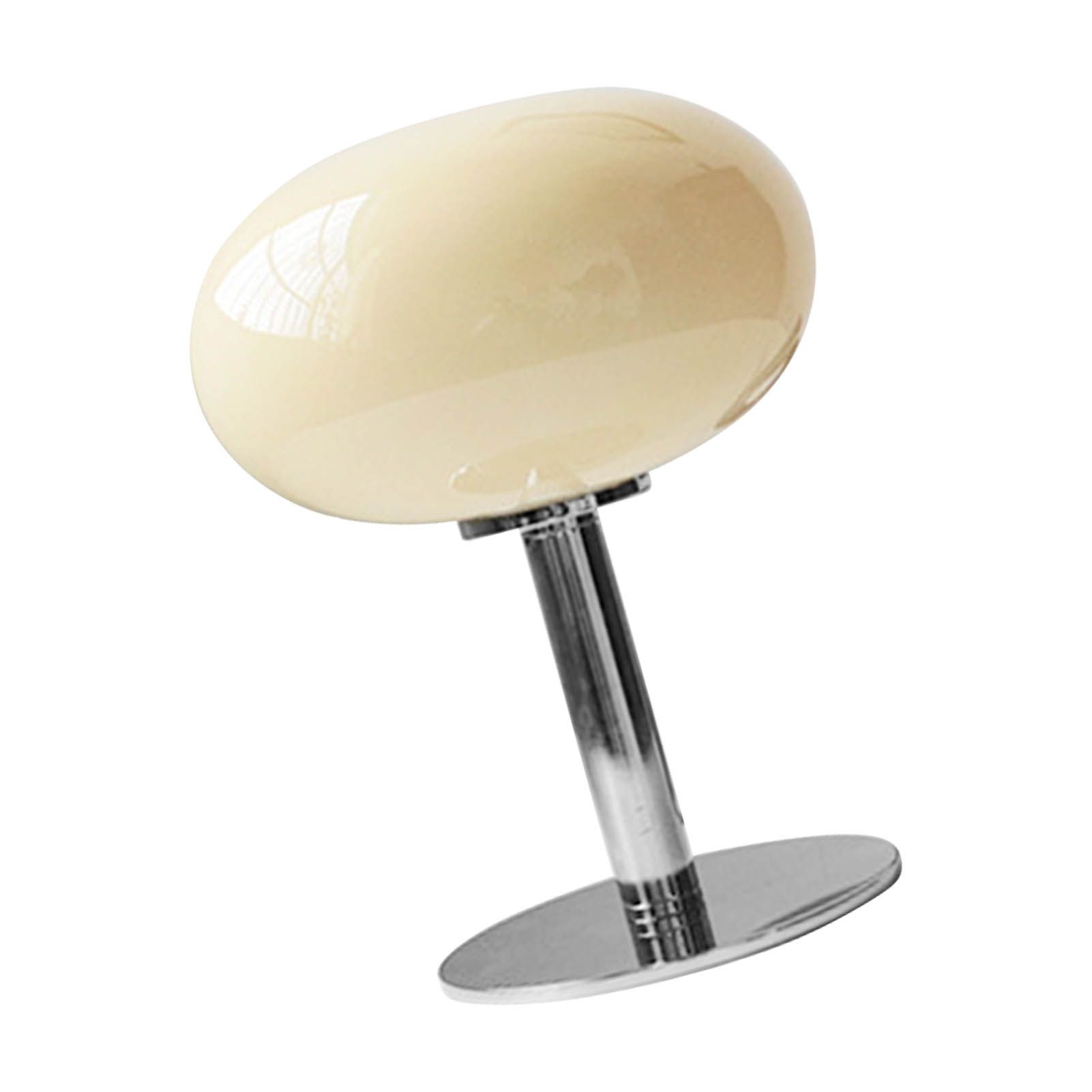 Bedside Table Lamp Iron Base Cute Shape Simple Modern Elegant Nightstand Lamp for Home USB Button Switch Beige - Image 2