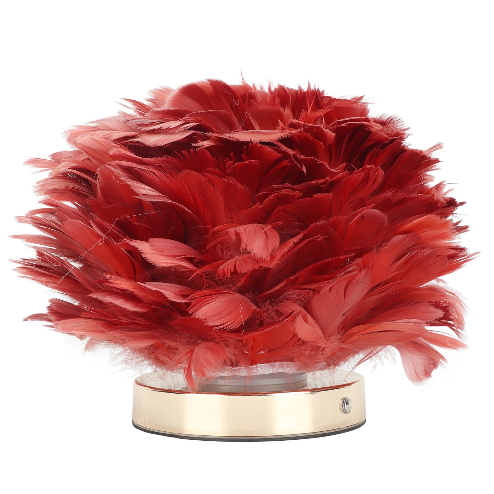 Feather Table Lamp Stepless Dimming USB Charging Touch Control LED Table Lamp for Bedroom Cafe Wine Red - Image 2