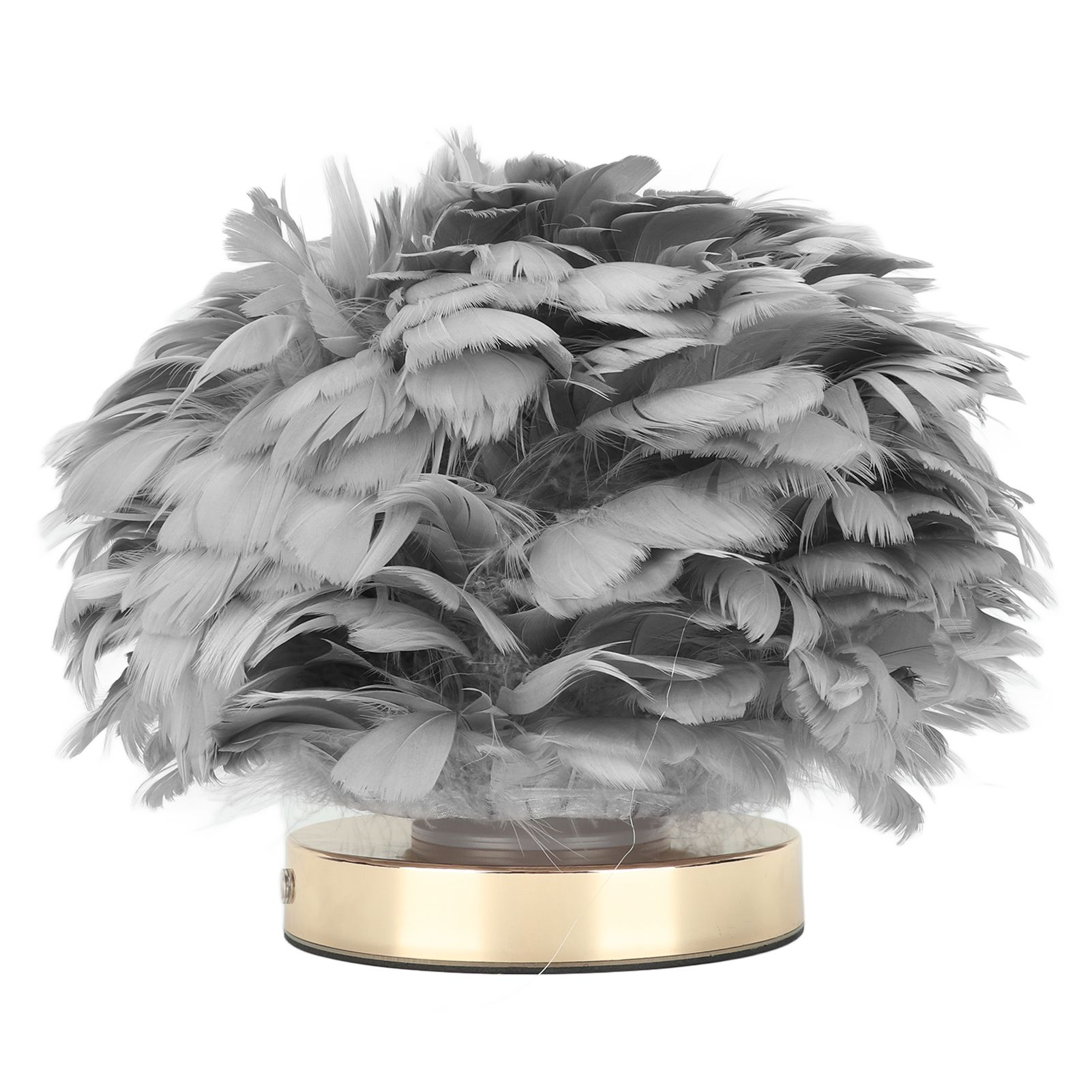 Feather Table Lamp USB Type C 5V Touch Control Stepless Dimming LED Table Lamp for Bedroom Cafe Grey - Image 2