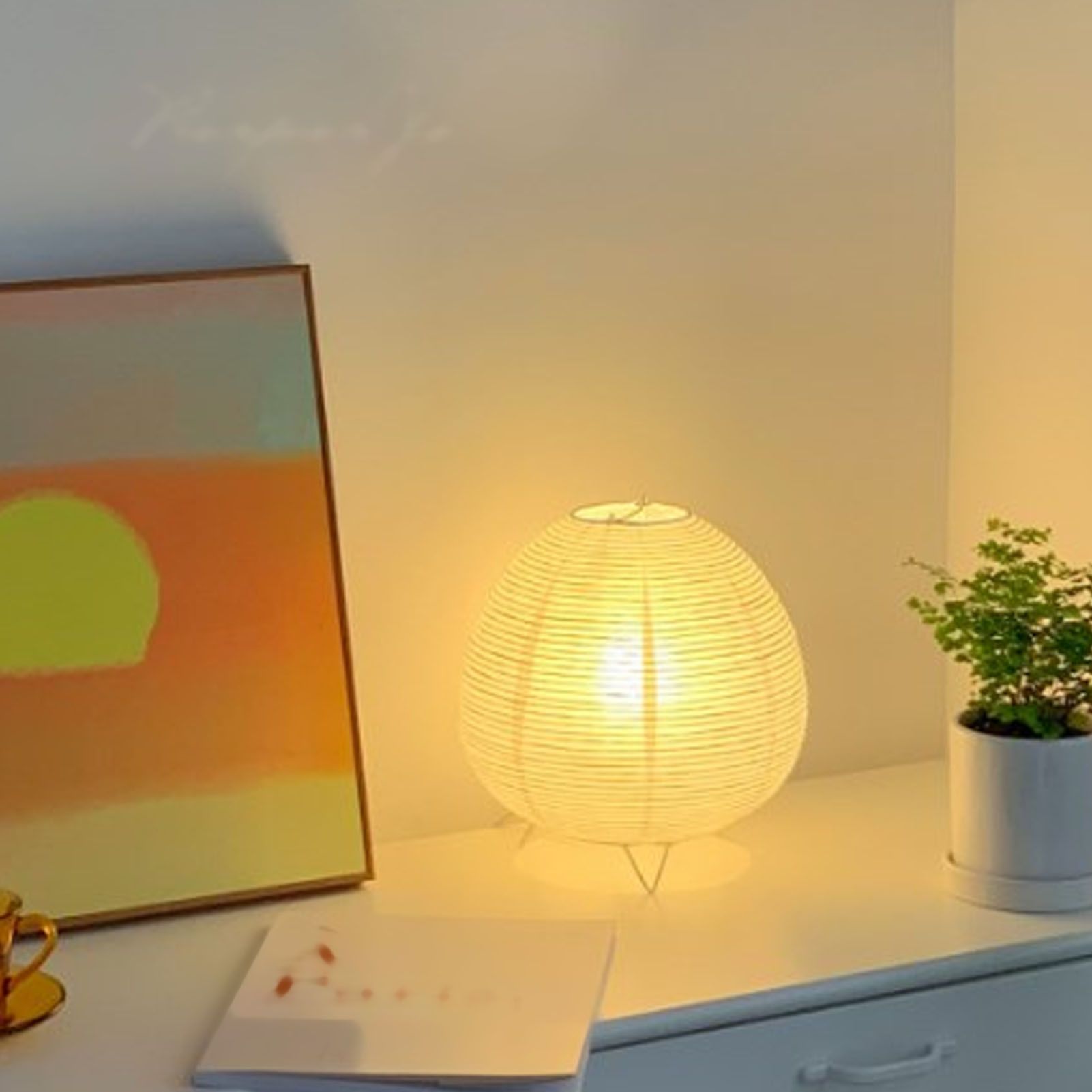 Rice Paper Lantern Lamp Soft Warm Light Home Decoration Modern Standing Bedside Table Lamp for Cafe Bedroom - Image 6