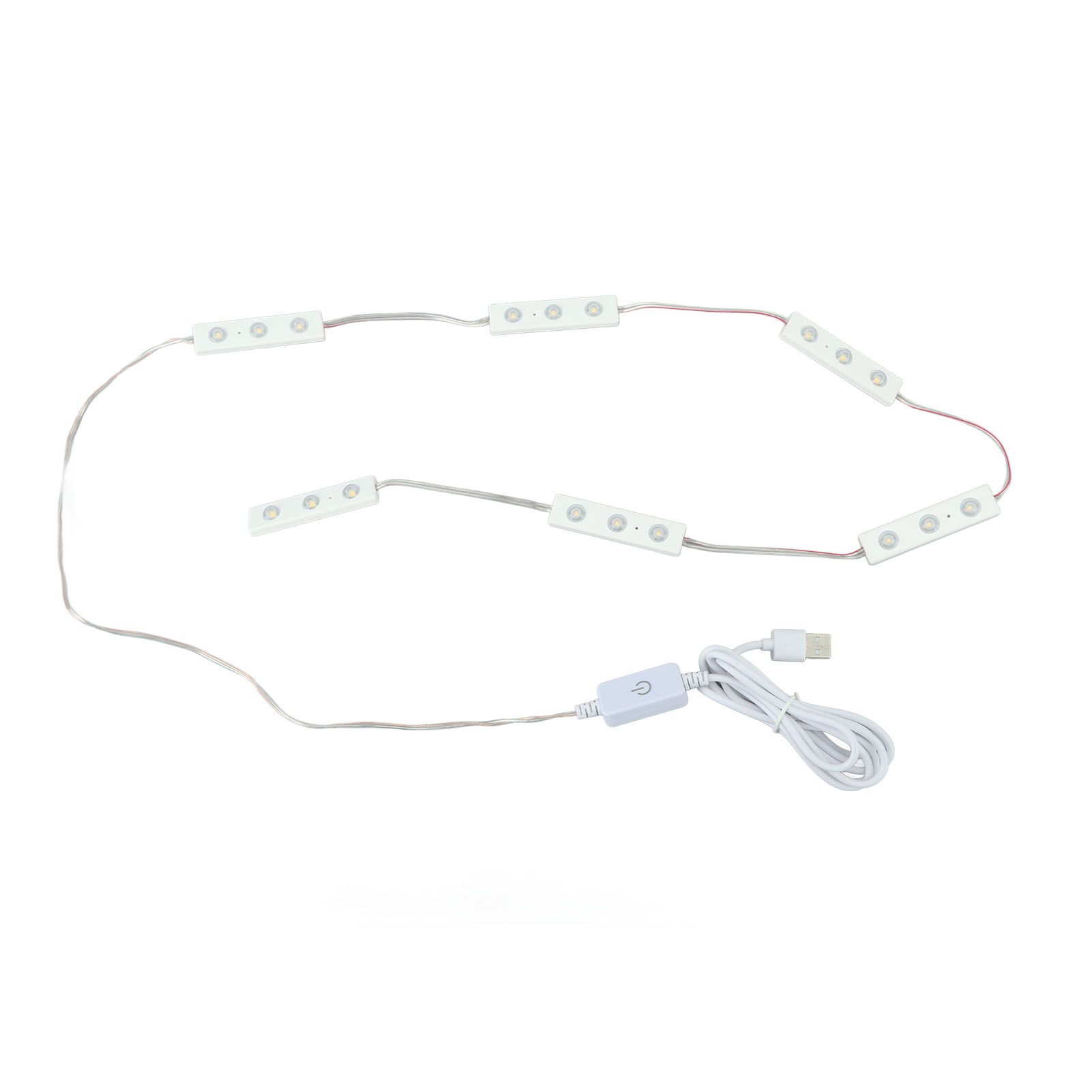 LED Makeup Mirror Light Strip Touch Eye Friendly 6 Rows 18 Lights Adjustable LED Light Strip Warm White - Image 2
