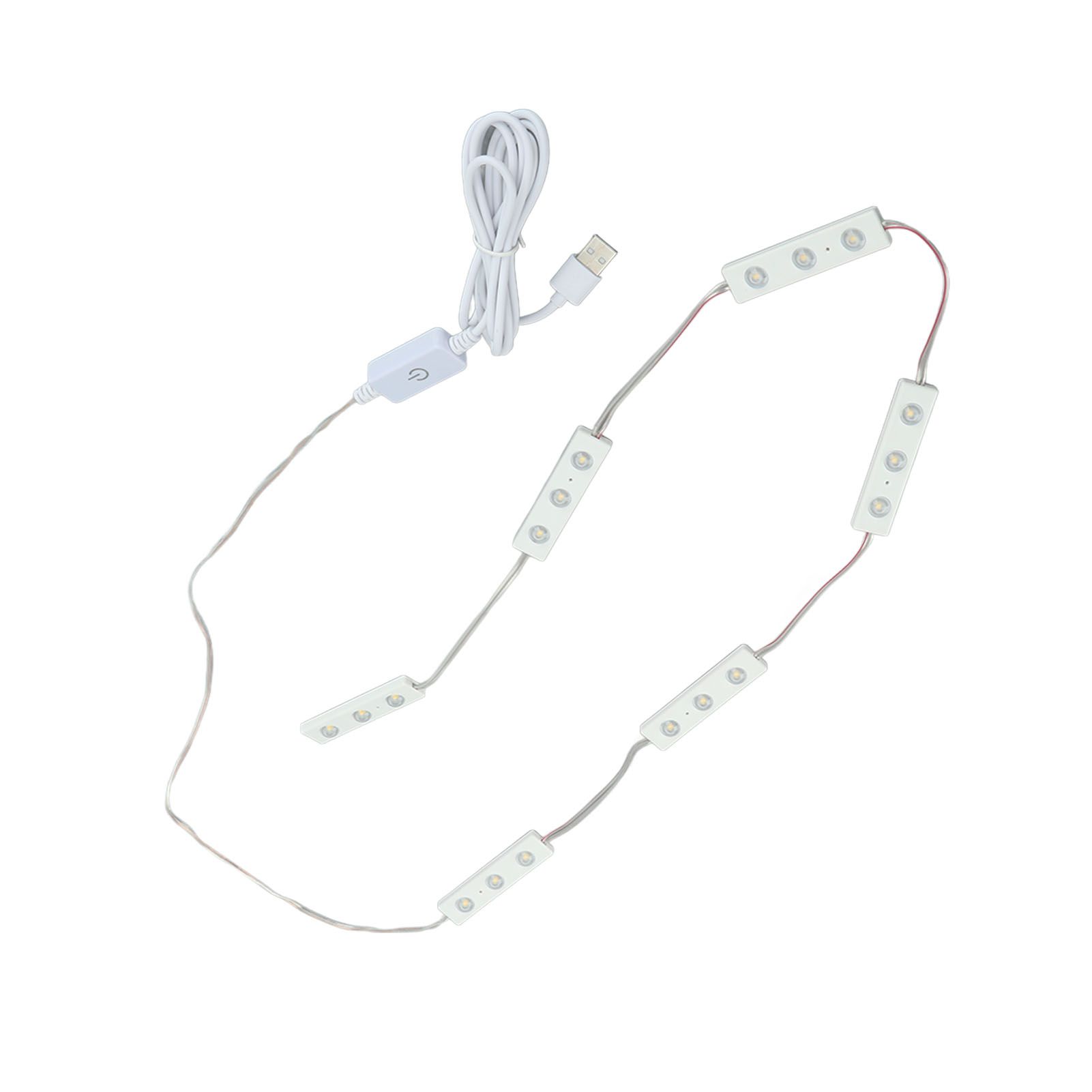 LED Makeup Mirror Light Strip Touch Eye Friendly 6 Rows 18 Lights Adjustable LED Light Strip Warm White - Image 5