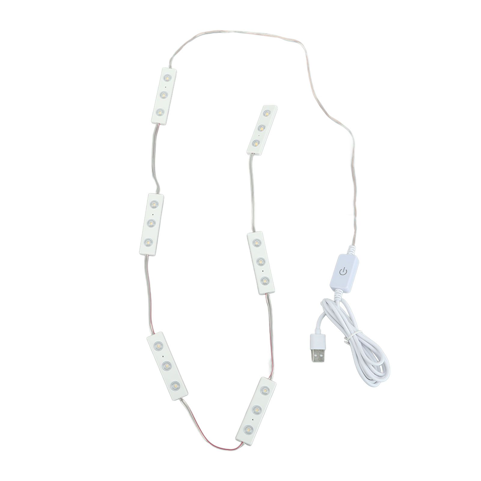 LED Makeup Mirror Light Strip Touch Eye Friendly 6 Rows 18 Lights Adjustable LED Light Strip Warm White - Image 7