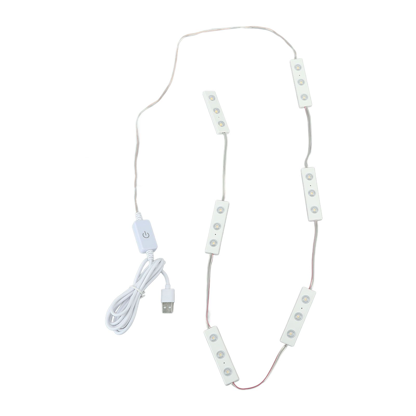 LED Makeup Mirror Light Strip Touch Eye Friendly 6 Rows 18 Lights Adjustable LED Light Strip Warm White - Image 8