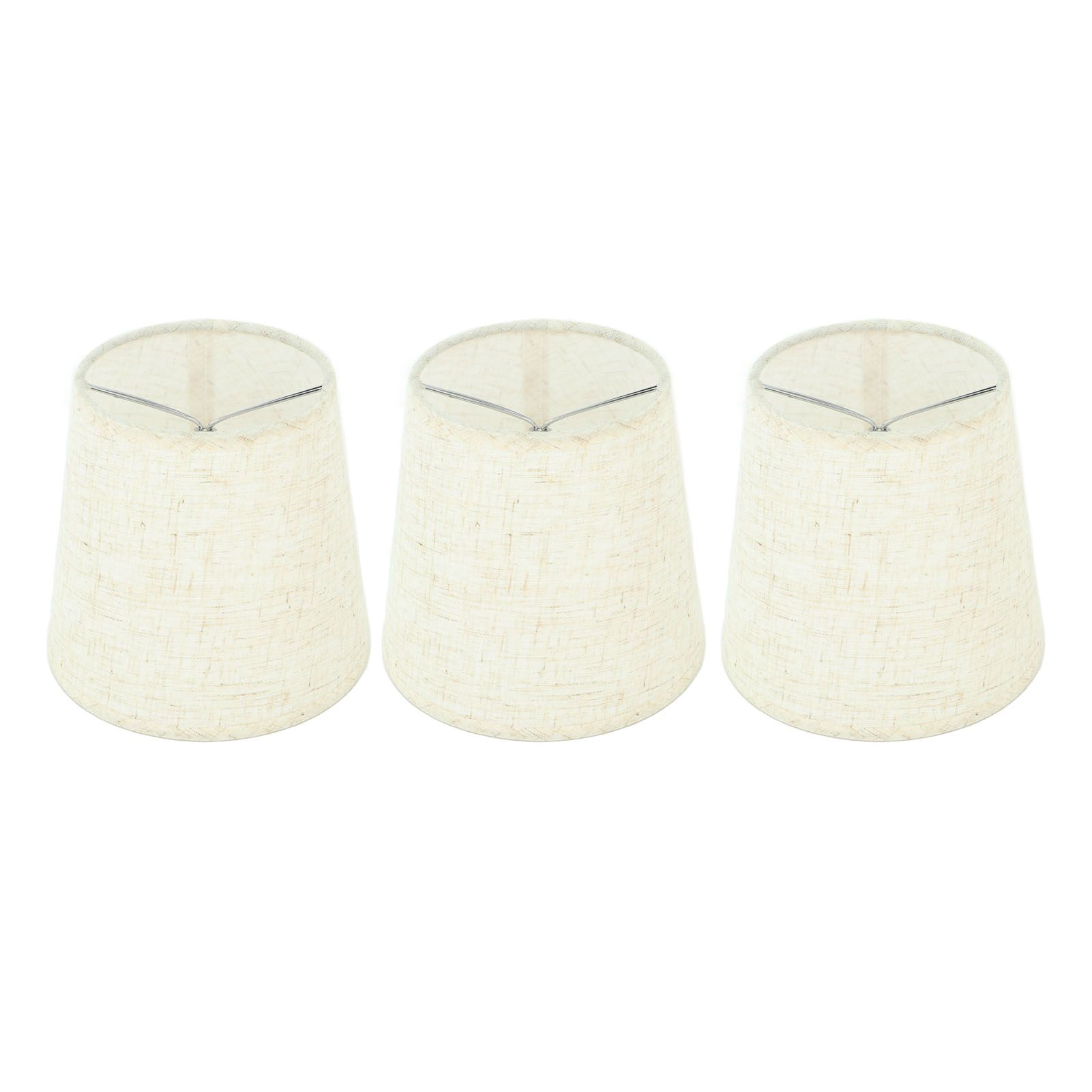3Pcs Lampshades Hand Crafted Natural Linen Stylish Dustproof Barrel Chandelier Shades For Table Lamps and Floor Light - Image 1