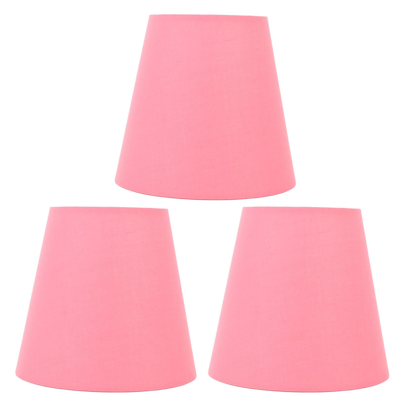 3pcs Cloth Fabric Lampshade Innovative E14 Intervention Type Modern Fabric Lampshade Dust Cover for Bedroom Bedside Pink - Image 1