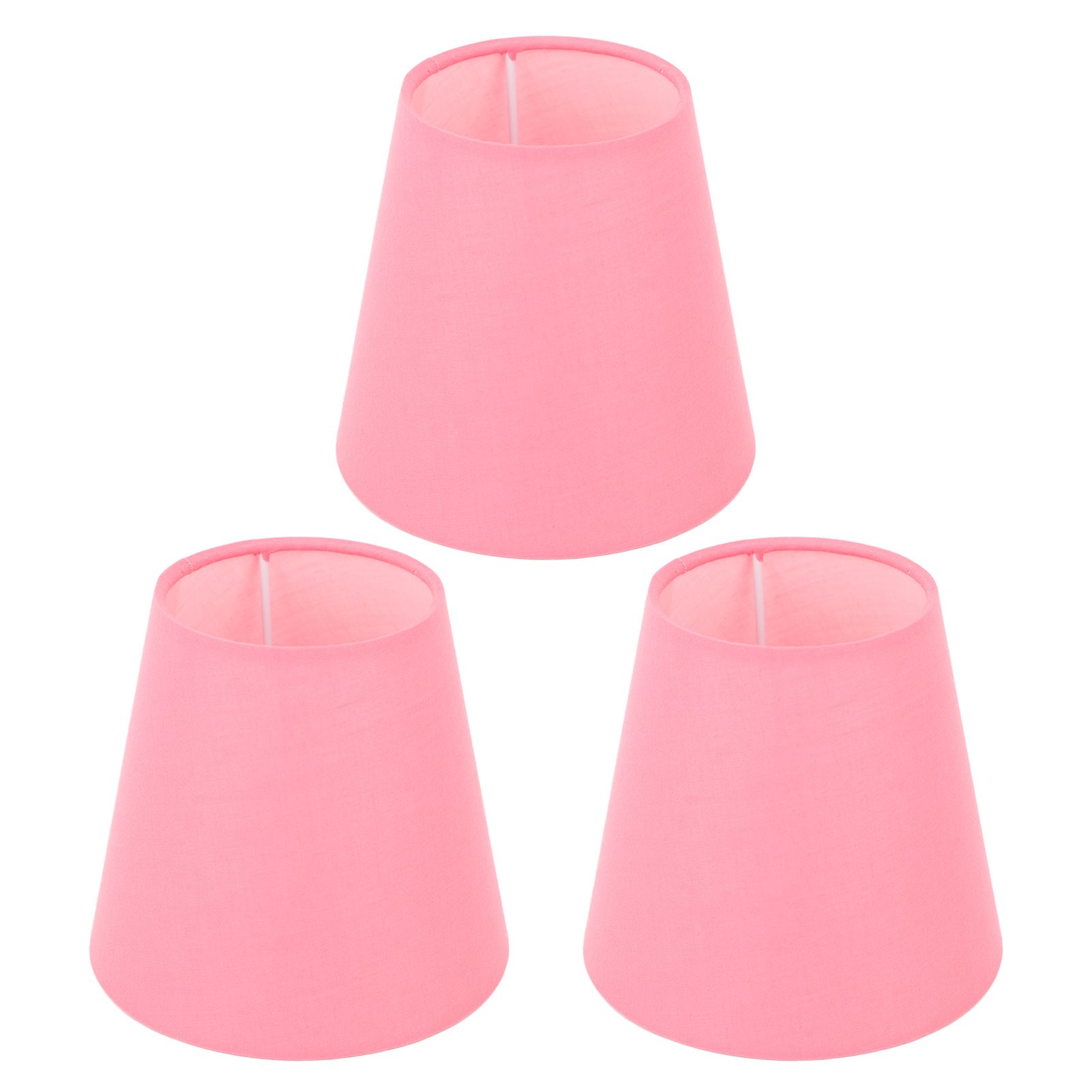 3pcs Cloth Fabric Lampshade Innovative E14 Intervention Type Modern Fabric Lampshade Dust Cover for Bedroom Bedside Pink - Image 4