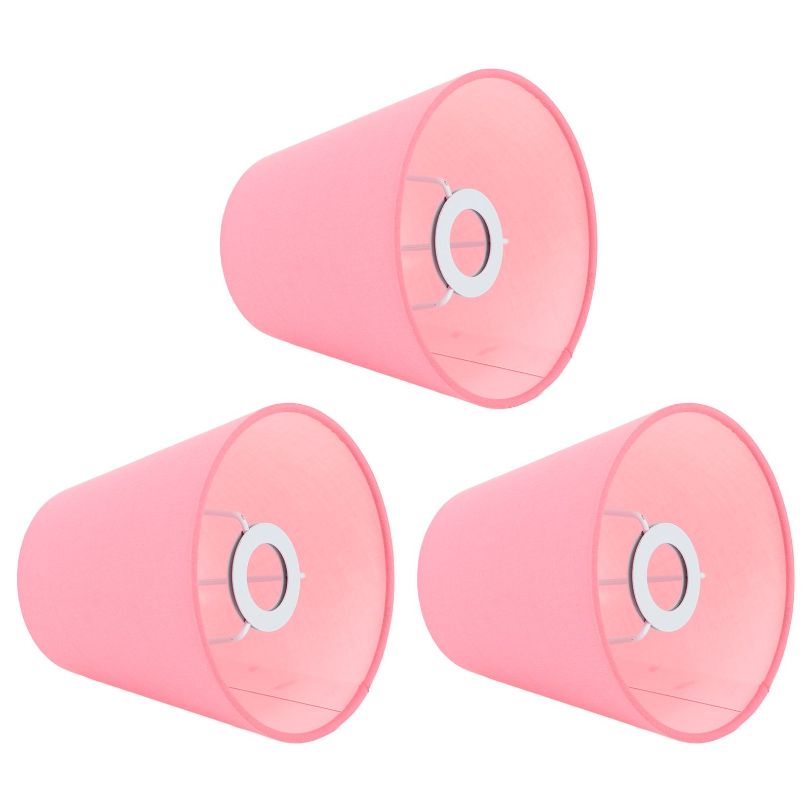 3pcs Cloth Fabric Lampshade Innovative E14 Intervention Type Modern Fabric Lampshade Dust Cover for Bedroom Bedside Pink - Image 7