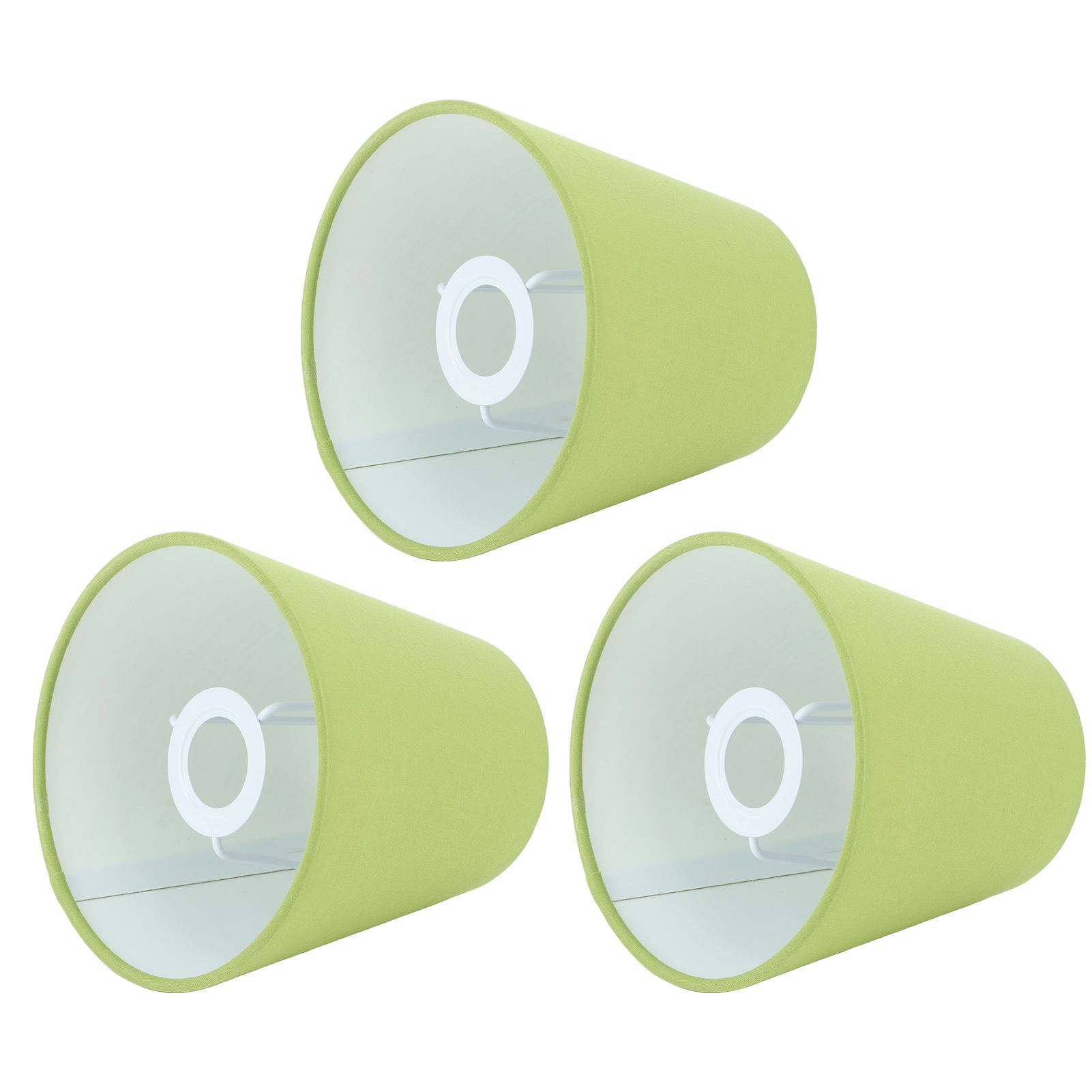 3pcs Cloth Fabric Lampshade Innovative E14 Intervention Type Modern Fabric Lampshade Dust Cover for Bedroom Bedside Pea Green - Image 8