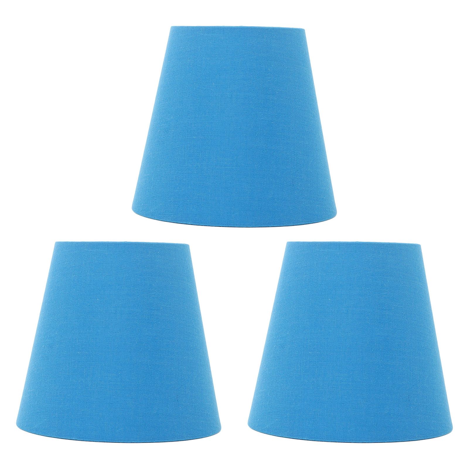 3pcs Cloth Fabric Lampshade Innovative E14 Intervention Type Modern Fabric Lampshade Dust Cover for Bedroom Bedside Retro Blue - Image 1