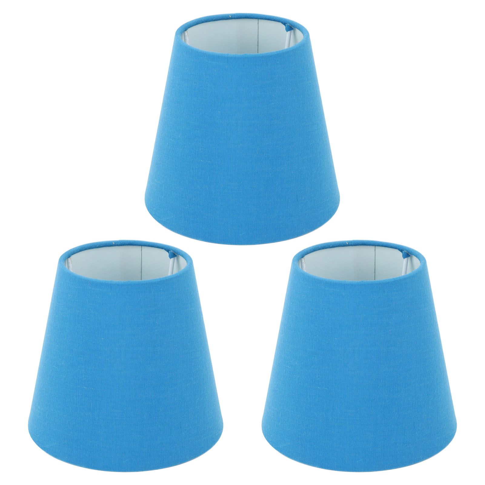 3pcs Cloth Fabric Lampshade Innovative E14 Intervention Type Modern Fabric Lampshade Dust Cover for Bedroom Bedside Retro Blue - Image 3